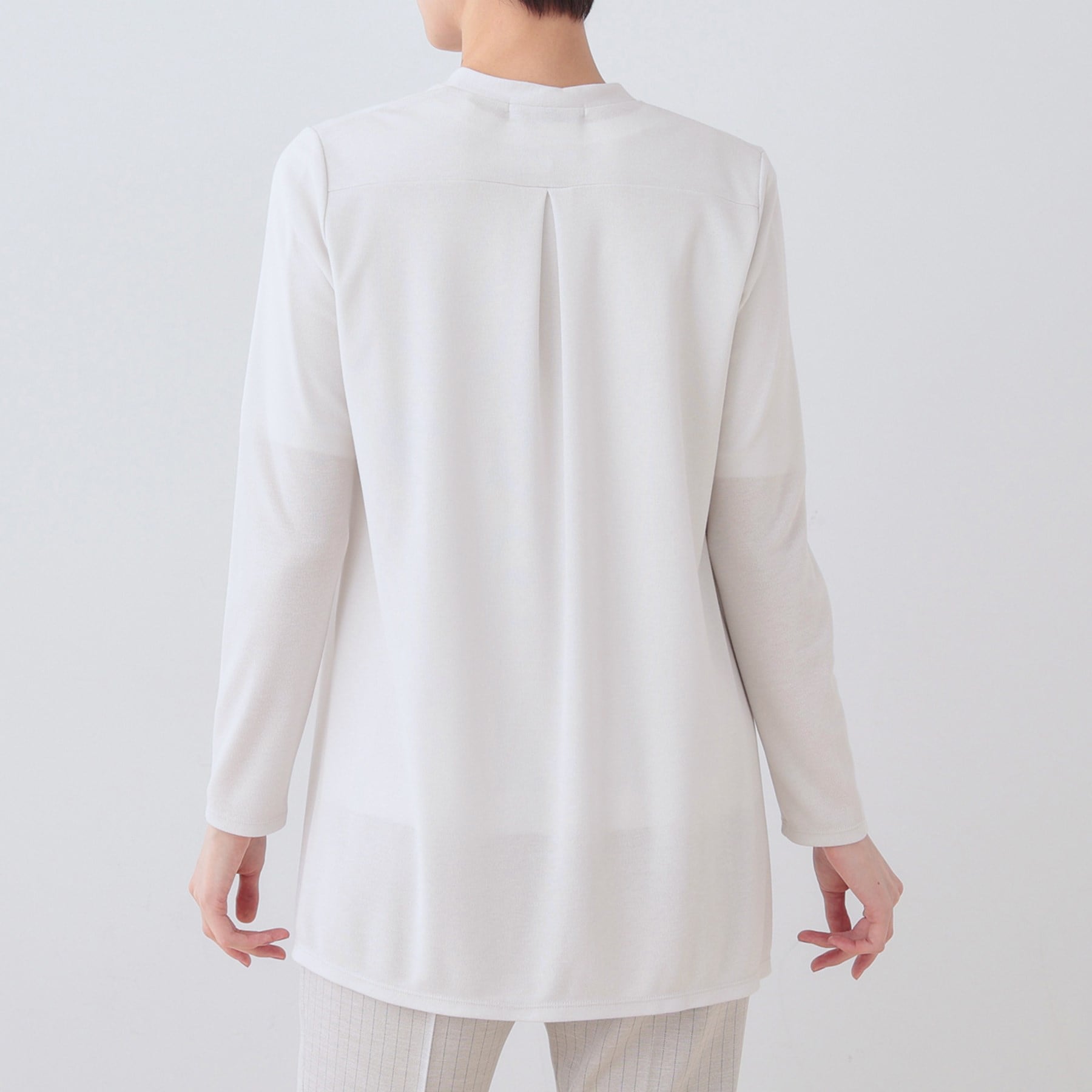 インディヴィ INDIVI 【洗える】着流しジャージカーディガン （ネイビー(694)） ネイビー(694)