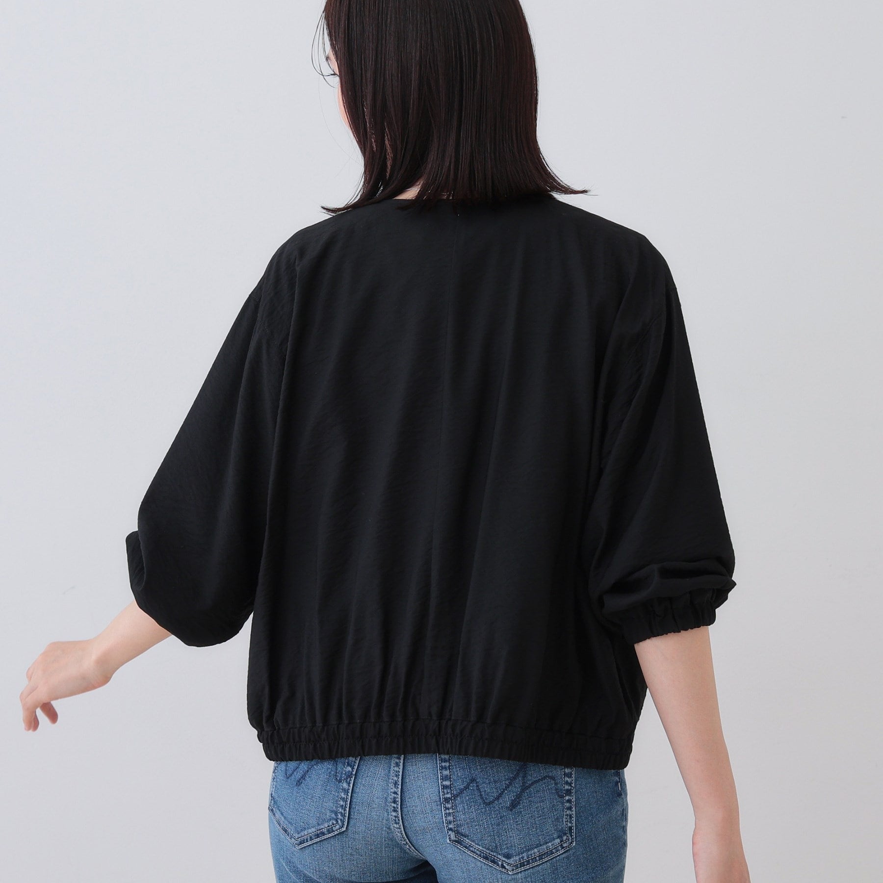 インディヴィ INDIVI ワッシャーブルゾン （ブラック(019)） ブラック(019)