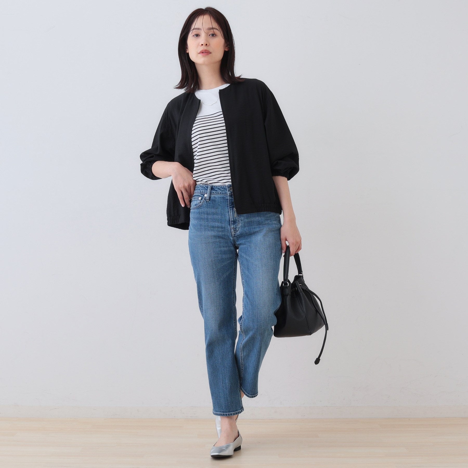 インディヴィ INDIVI ワッシャーブルゾン （ブラック(019)） ブラック(019)