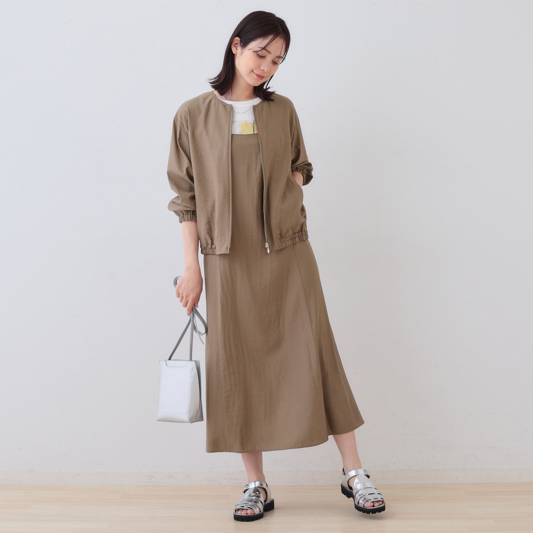 インディヴィ INDIVI ワッシャーブルゾン （ブラック(019)） ブラック(019)