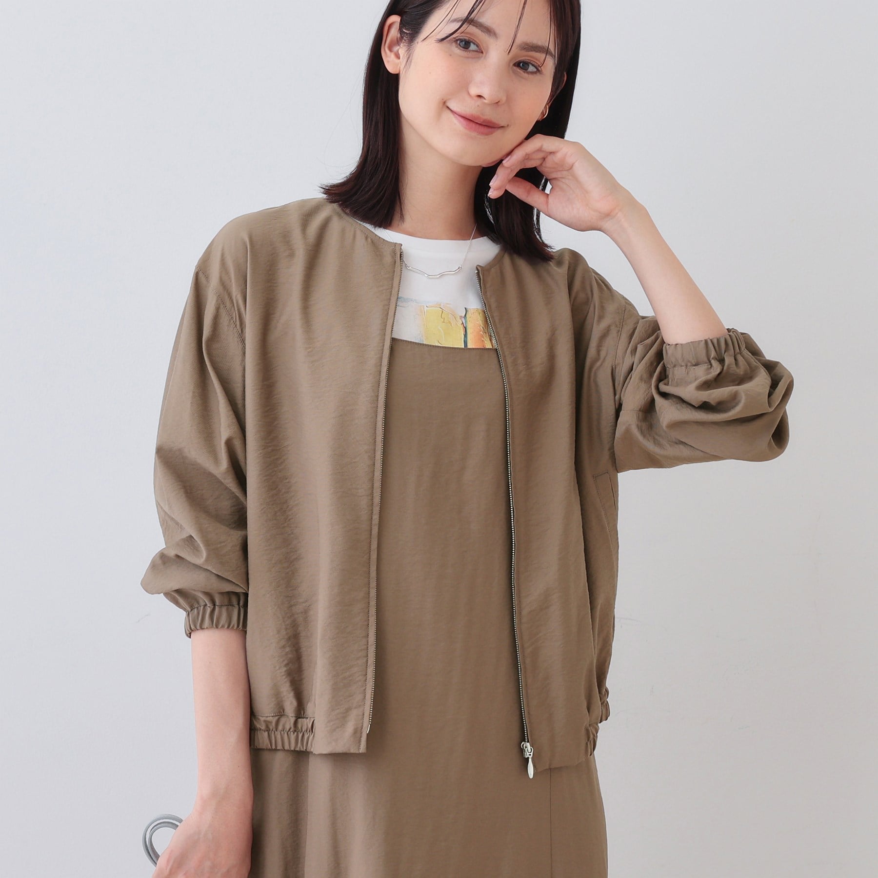 インディヴィ INDIVI ワッシャーブルゾン （モカブラウン(042)） モカブラウン(042)