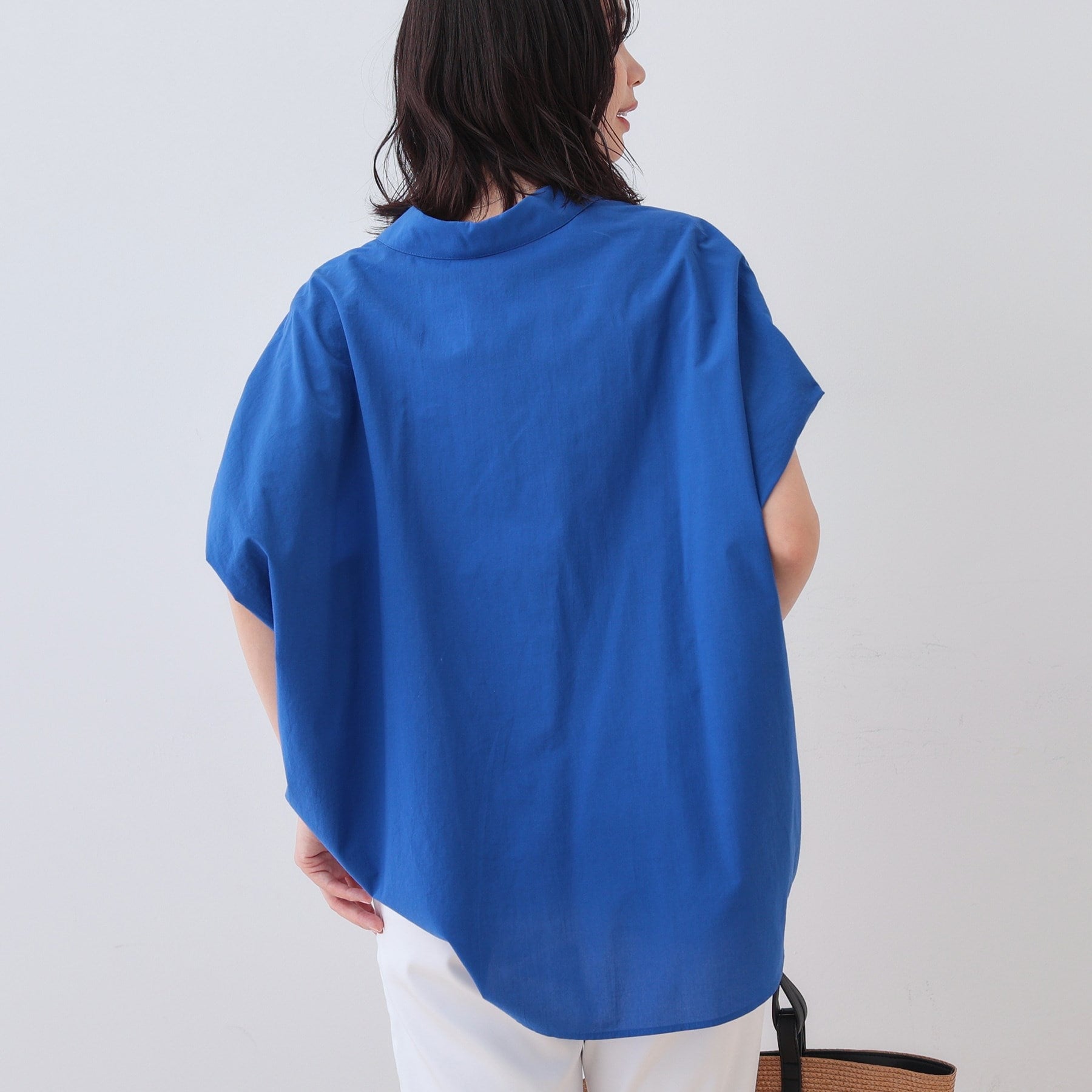 インディヴィ INDIVI 【SETUP可能／涼しい】コットンオーバーシャツ （ブラック(019)） ブラック(019)