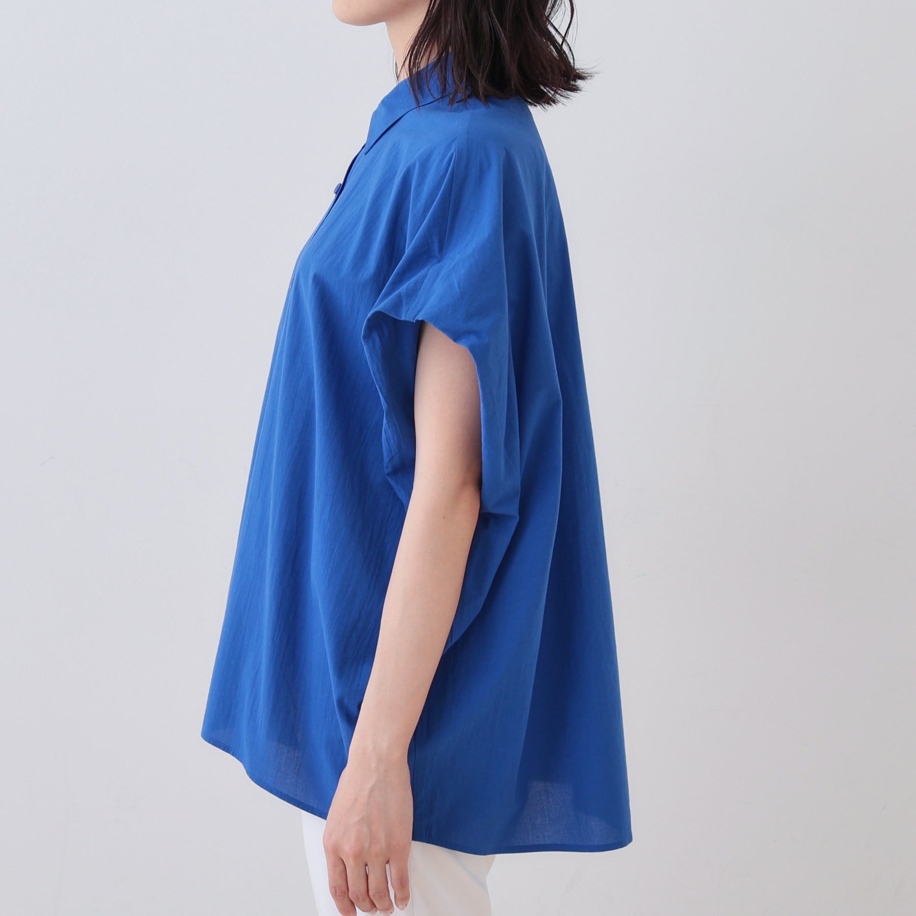 インディヴィ INDIVI 【SETUP可能／涼しい】コットンオーバーシャツ （ブラック(019)） ブラック(019)