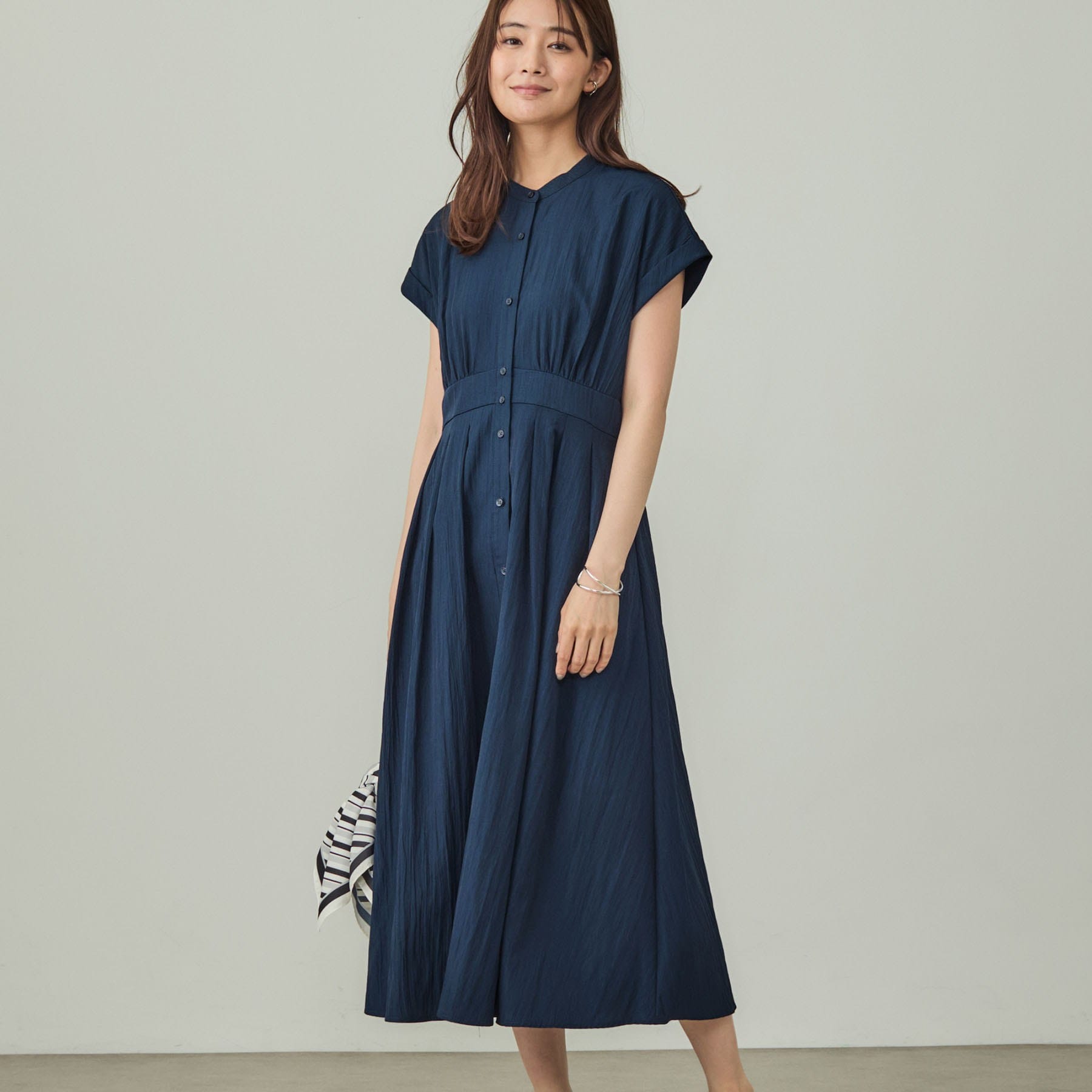 インディヴィ INDIVI フレアワンピース （ネイビー(094)） ネイビー(094)