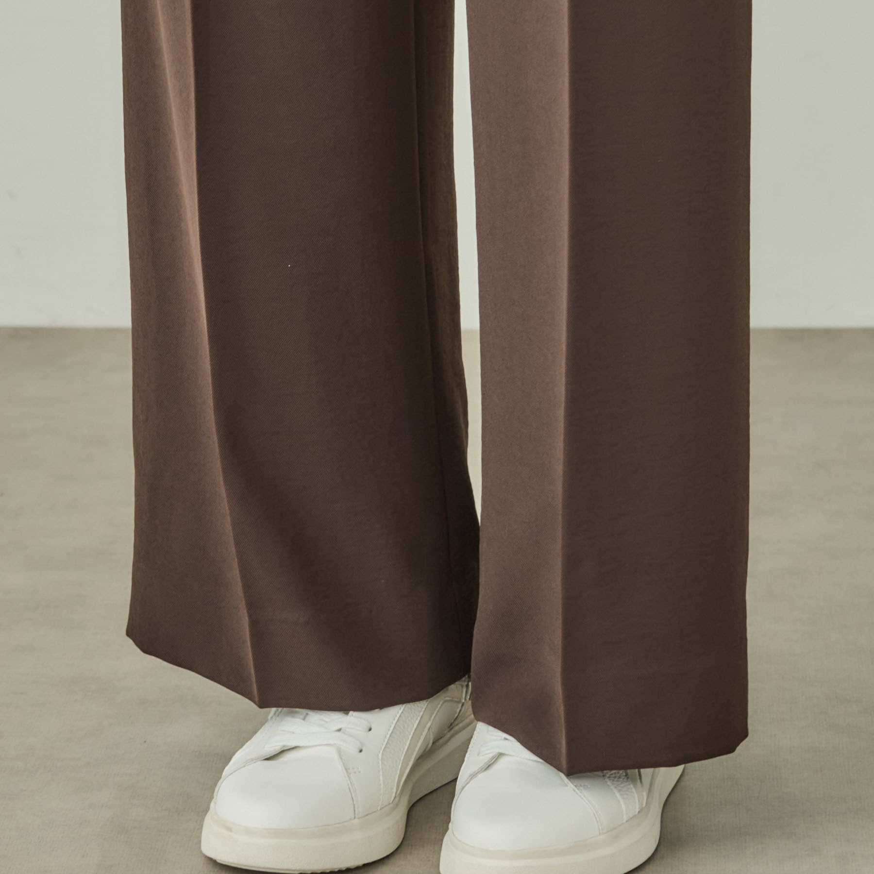 インディヴィ INDIVI 【洗える／UVケア】ワイドパンツ （ブラウン(044)） ブラウン(044)