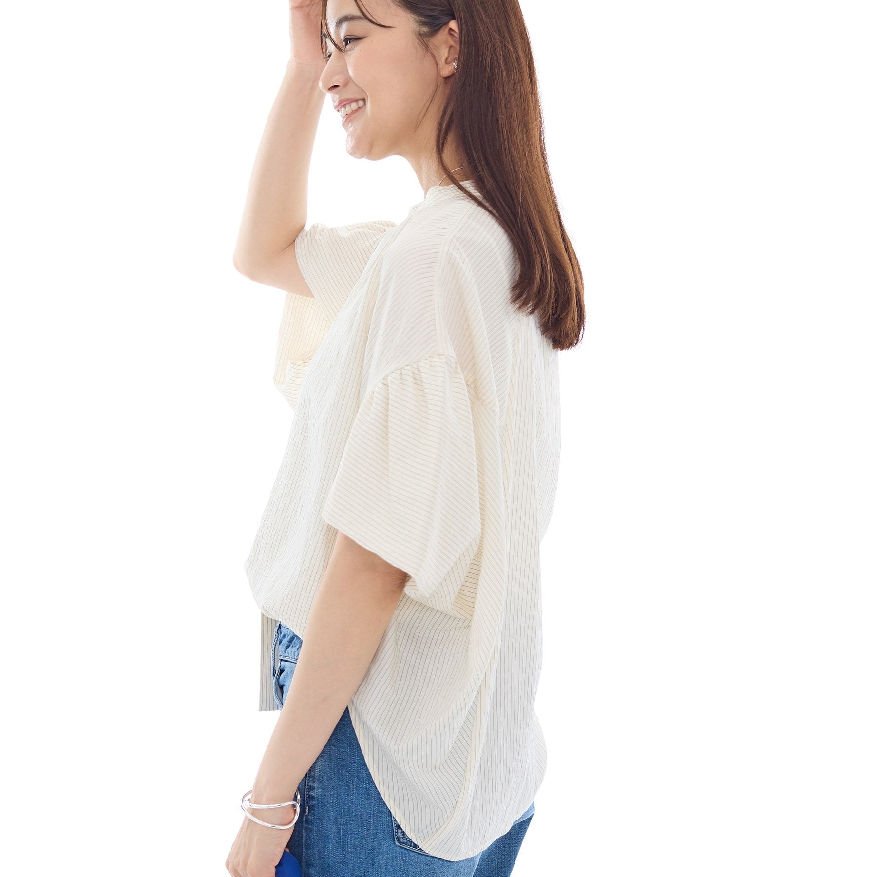 インディヴィ INDIVI ドルマンスリーブブラウス （ネイビー(394)） ネイビー(394)