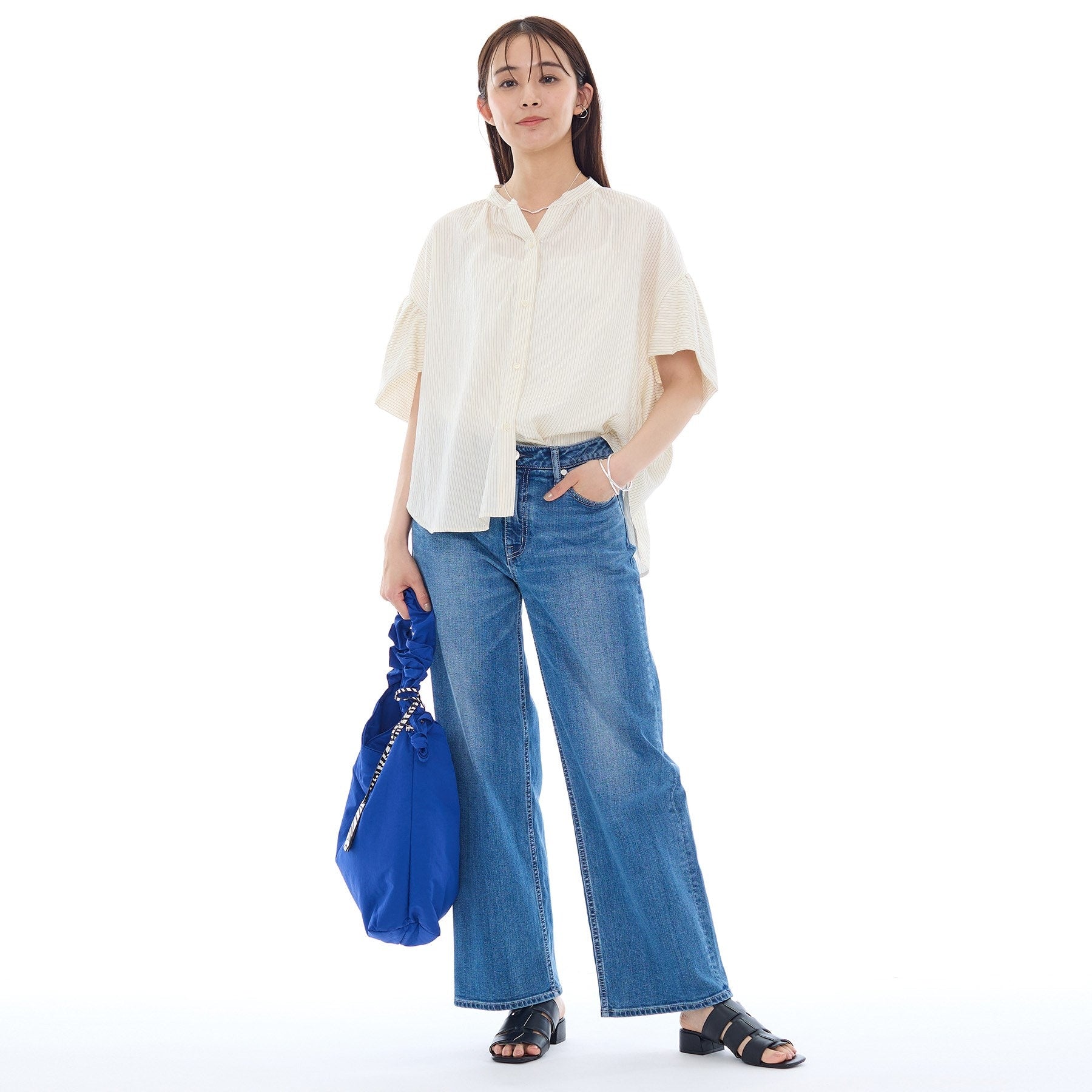 インディヴィ INDIVI ドルマンスリーブブラウス （ネイビー(394)） ネイビー(394)