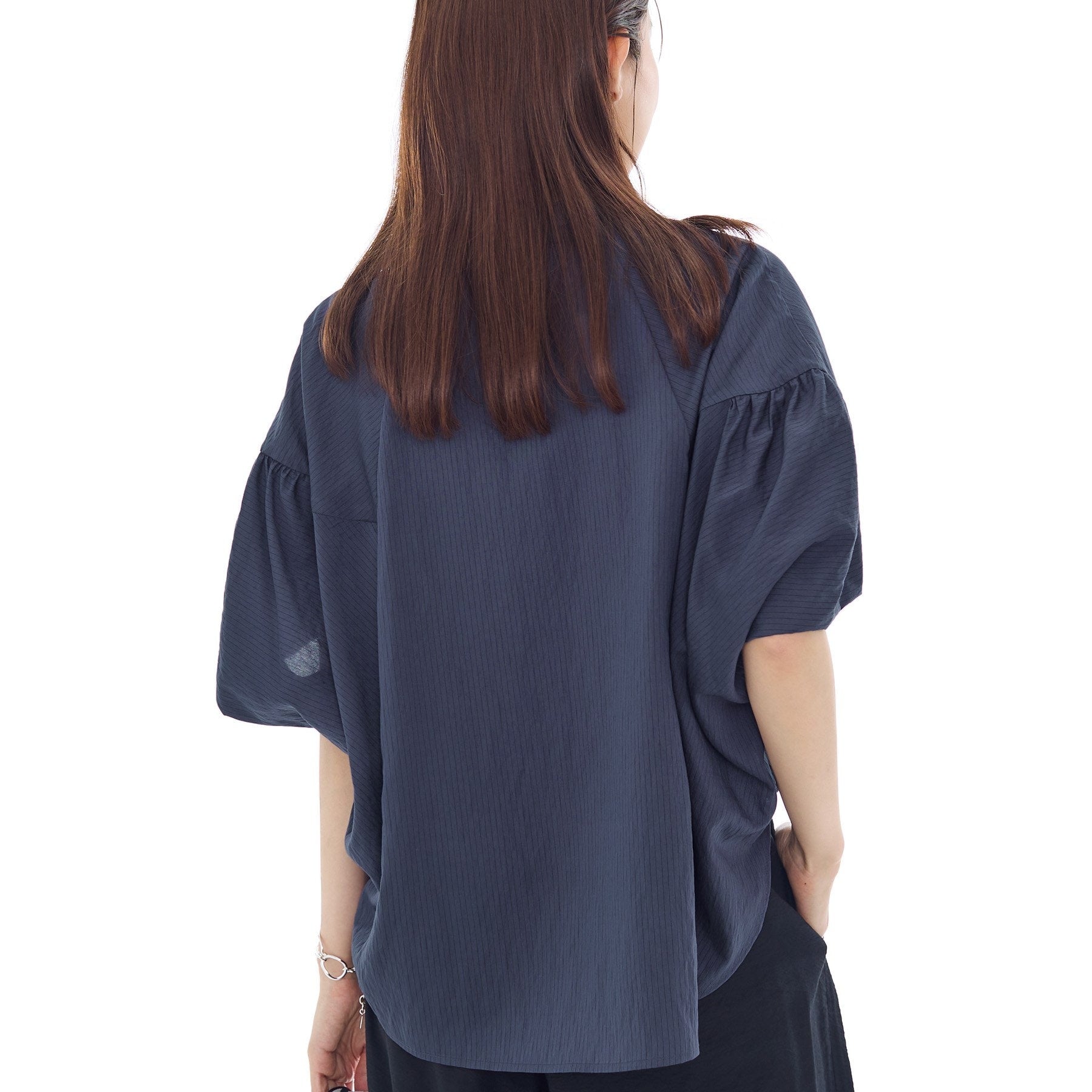 インディヴィ INDIVI ドルマンスリーブブラウス （ネイビー(394)） ネイビー(394)