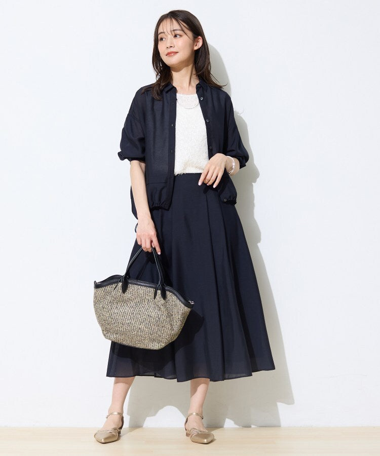 インディヴィ INDIVI フリンジジャカードチュニック （オフホワイト(003)） オフホワイト(003)