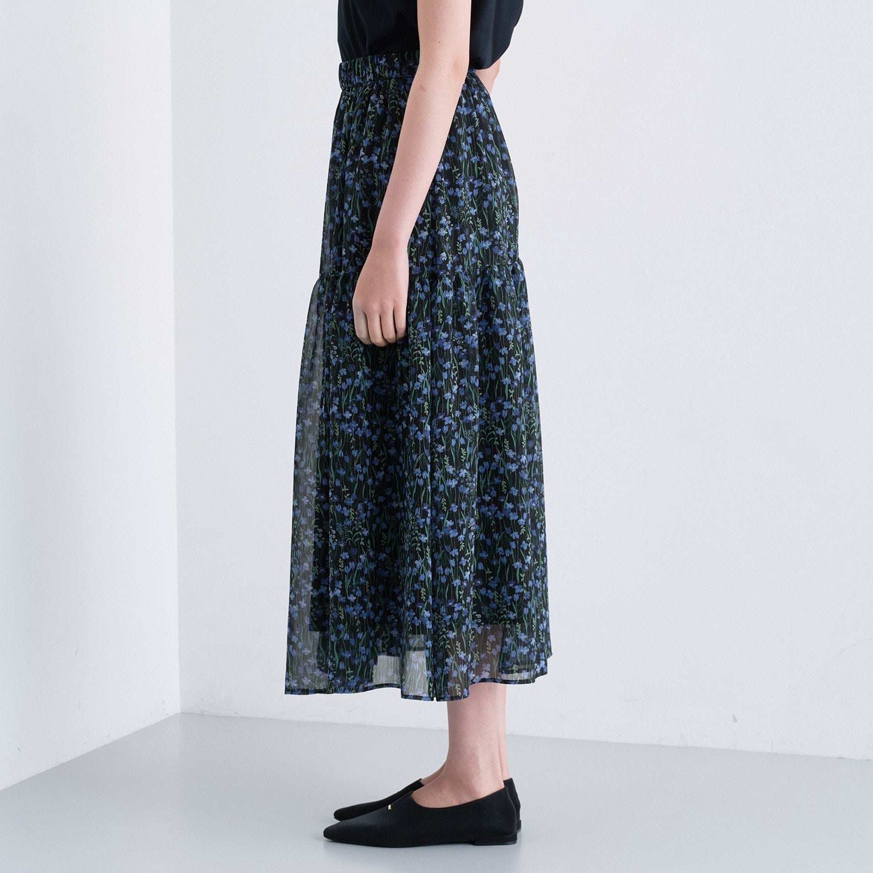 インディヴィ INDIVI 【セットアップ可能】フラワーシフォンスカート （ライトベージュ(151)） ライトベージュ(151)