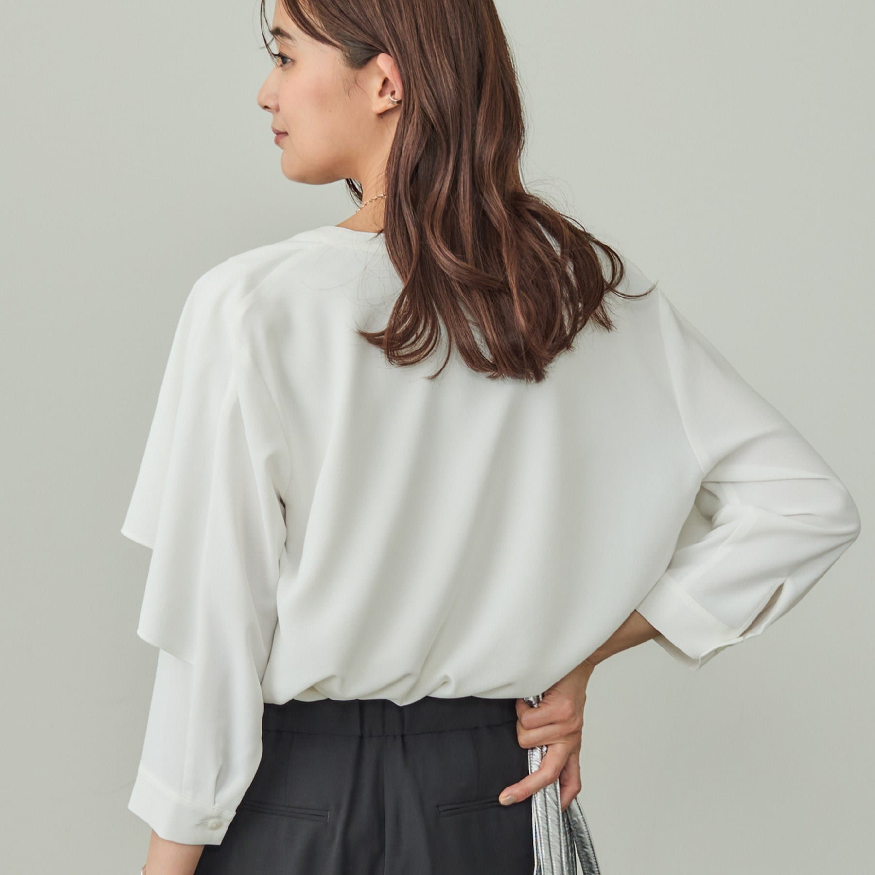 インディヴィ INDIVI 【着る日傘／UVケア／接触冷感】ケープカラーブラウス （ホワイト(001)） ホワイト(001)