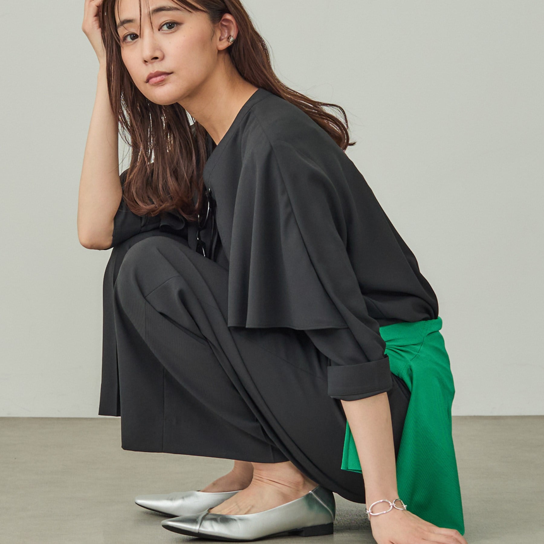 インディヴィ INDIVI 【着る日傘／UVケア／接触冷感】ケープカラーブラウス （ホワイト(001)） ホワイト(001)