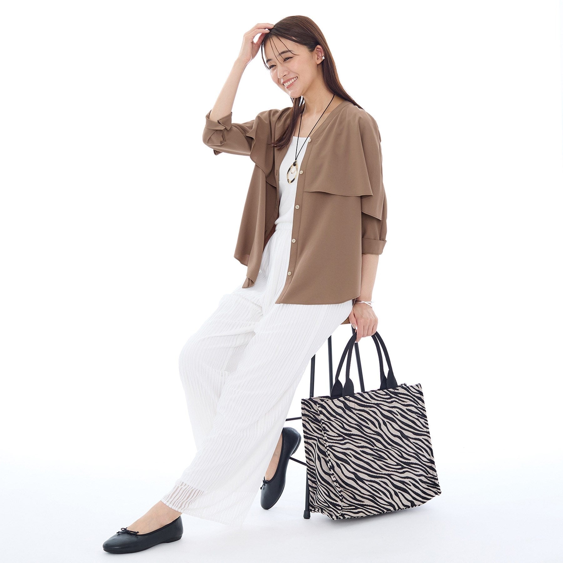 インディヴィ INDIVI 【着る日傘／UVケア／接触冷感】ケープカラーブラウス （ホワイト(001)） ホワイト(001)