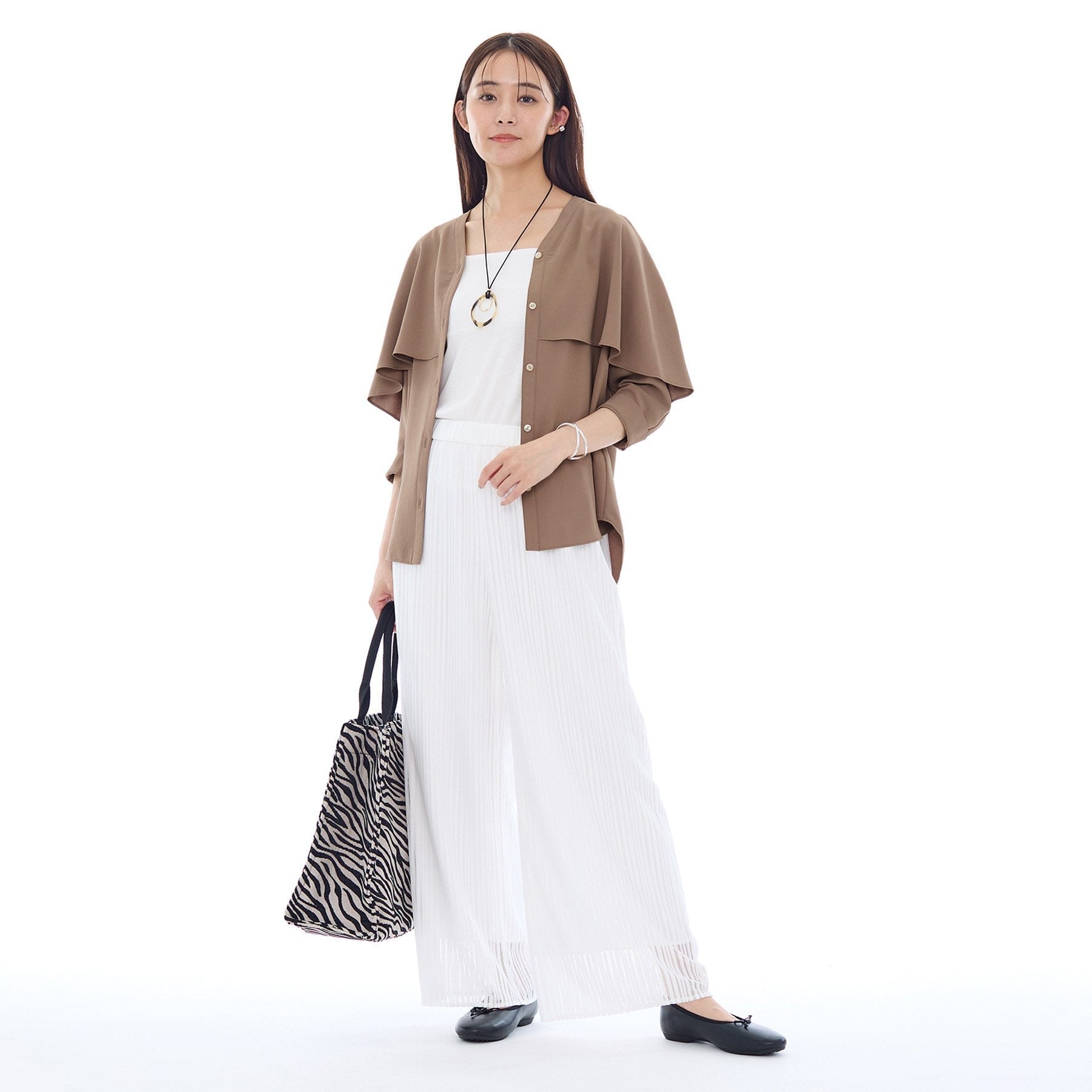 インディヴィ INDIVI 【着る日傘／UVケア／接触冷感】ケープカラーブラウス （ホワイト(001)） ホワイト(001)