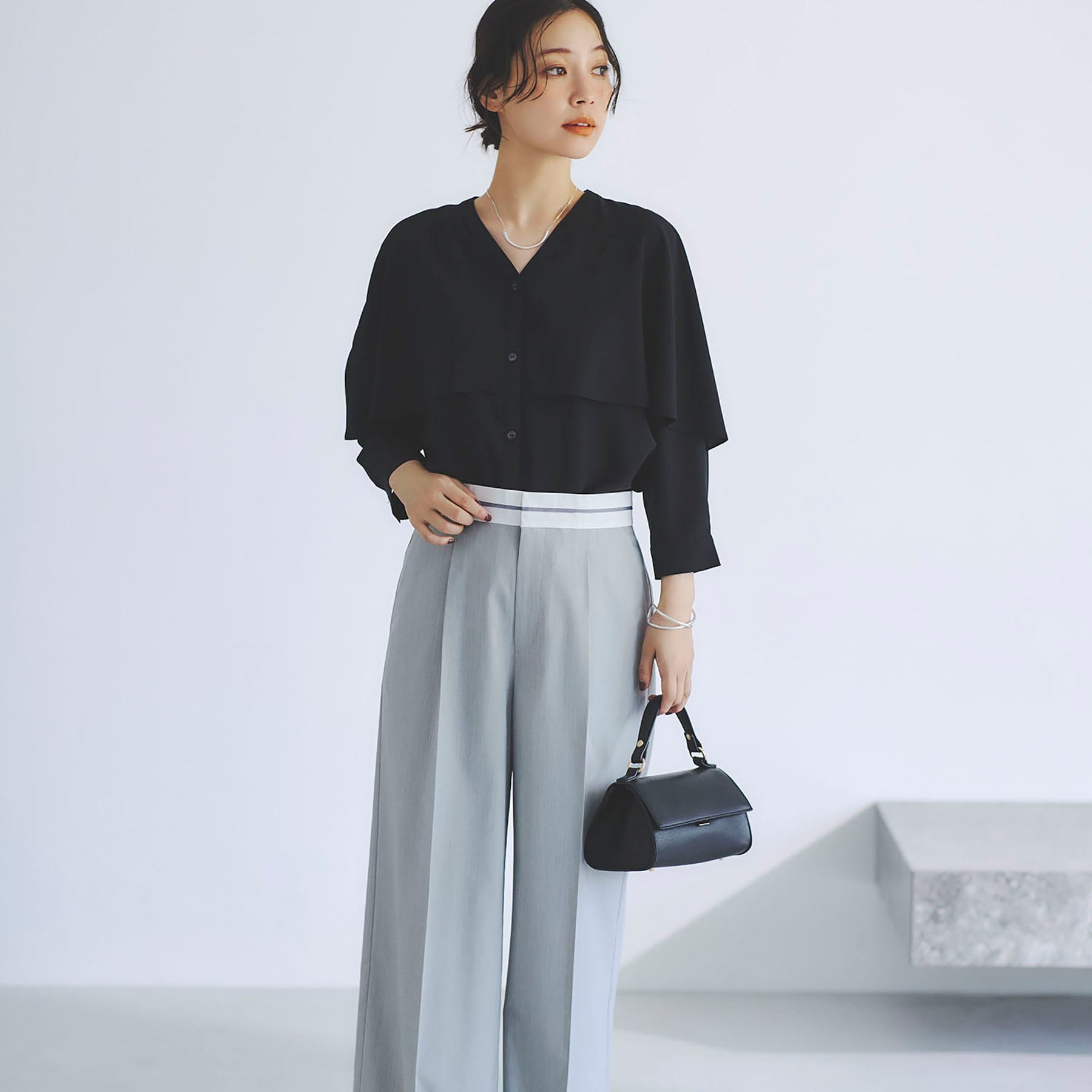 インディヴィ INDIVI 【着る日傘／UVケア／接触冷感】ケープカラーブラウス （ホワイト(001)） ホワイト(001)