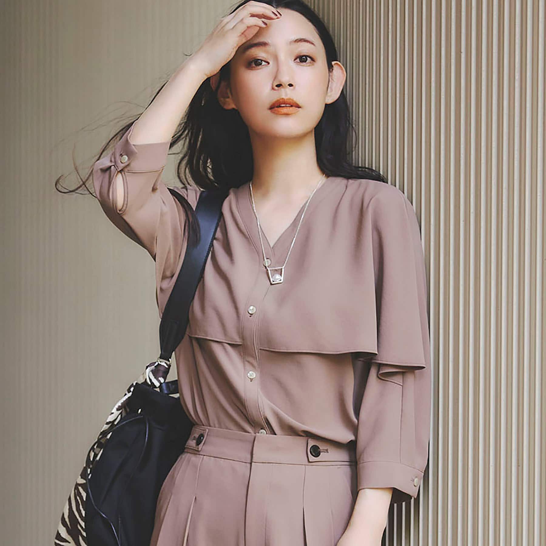 インディヴィ INDIVI 【着る日傘／UVケア／接触冷感】ケープカラーブラウス （モカブラウン(042)） モカブラウン(042)