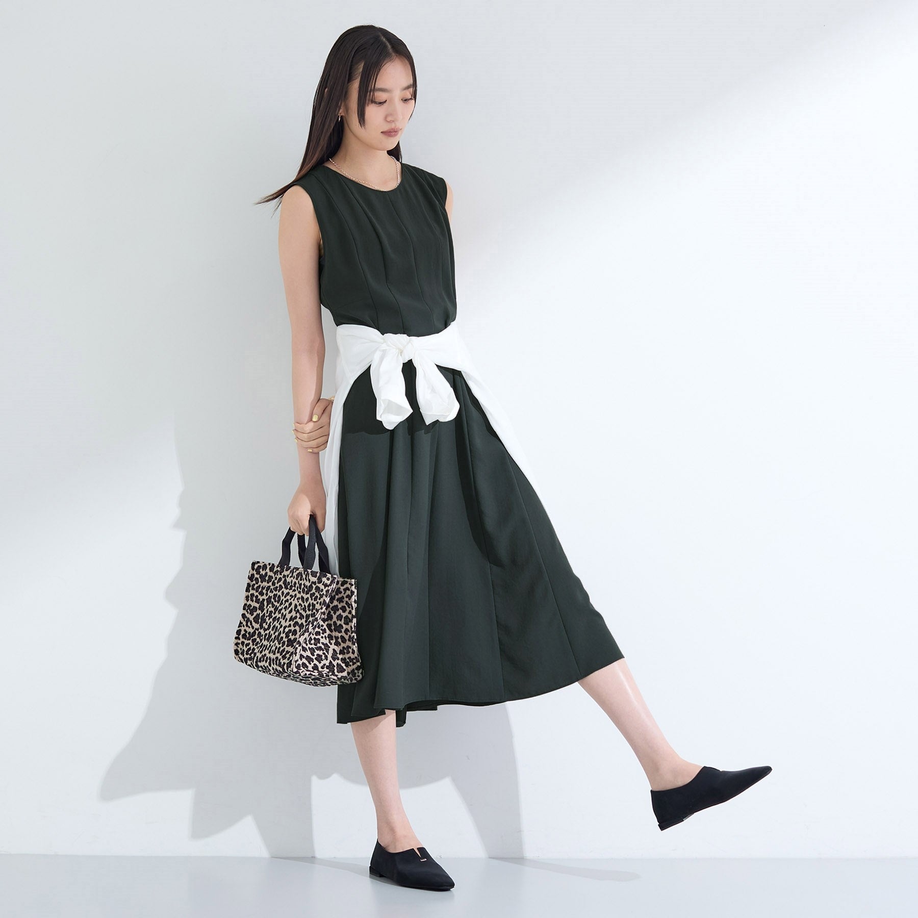 インディヴィ INDIVI 【着る日傘／UVケア／接触冷感】ノースリーブワンピース （チャコールグレー(013)） チャコールグレー(013)