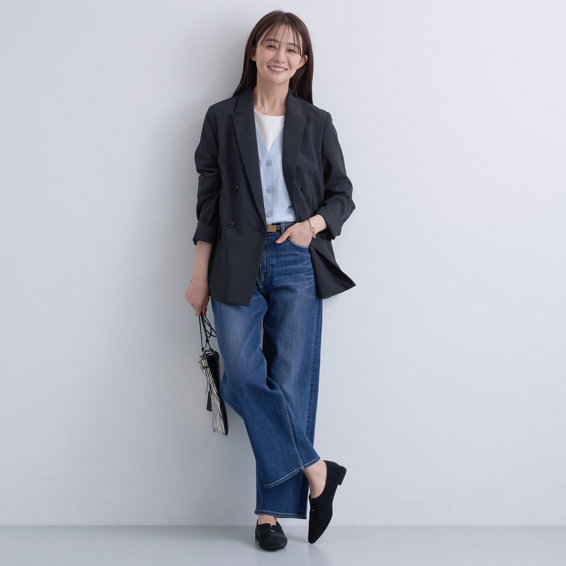 インディヴィ INDIVI 【UVケア】ライトダブルジャケット （ネイビー(094)） ネイビー(094)