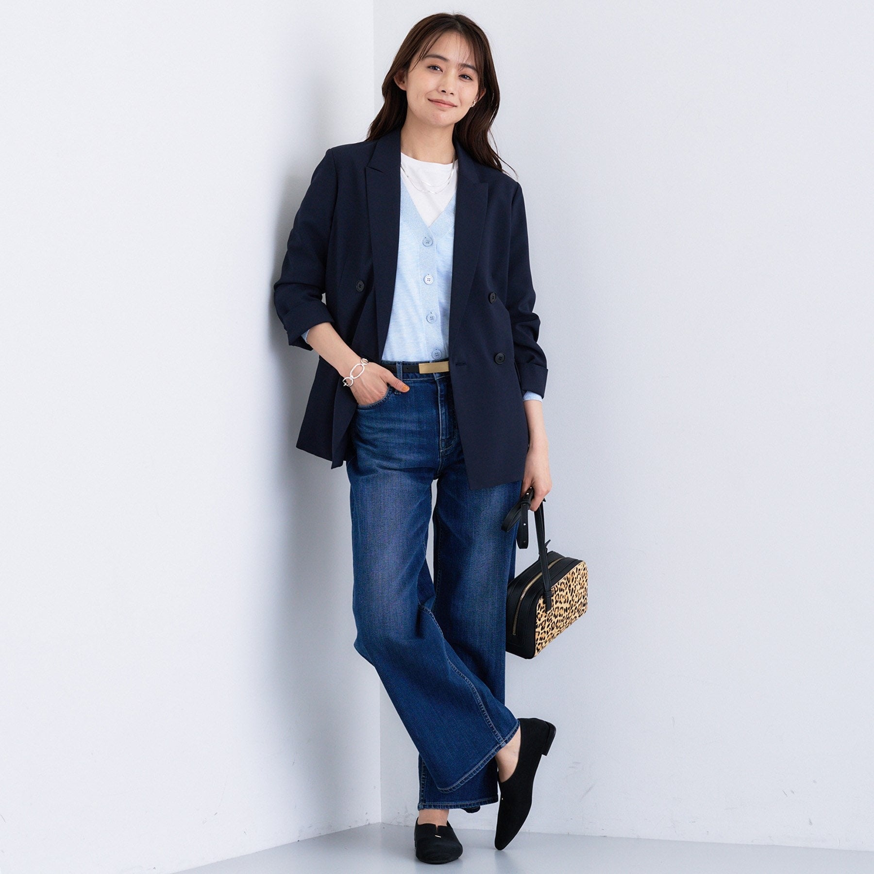 インディヴィ INDIVI 【UVケア】ライトダブルジャケット （ネイビー(094)） ネイビー(094)