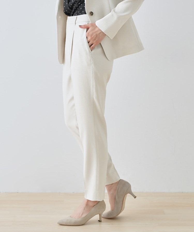 インディヴィ INDIVI 【通勤スーツ】ドライタッチテーパードパンツ （ライトグレー(411)） ライトグレー(411)