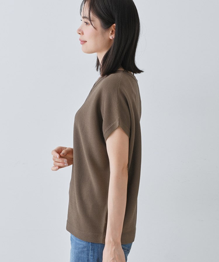 インディヴィ INDIVI 【洗える】きれいめVネックニット （ブルー(092)） ブルー(092)