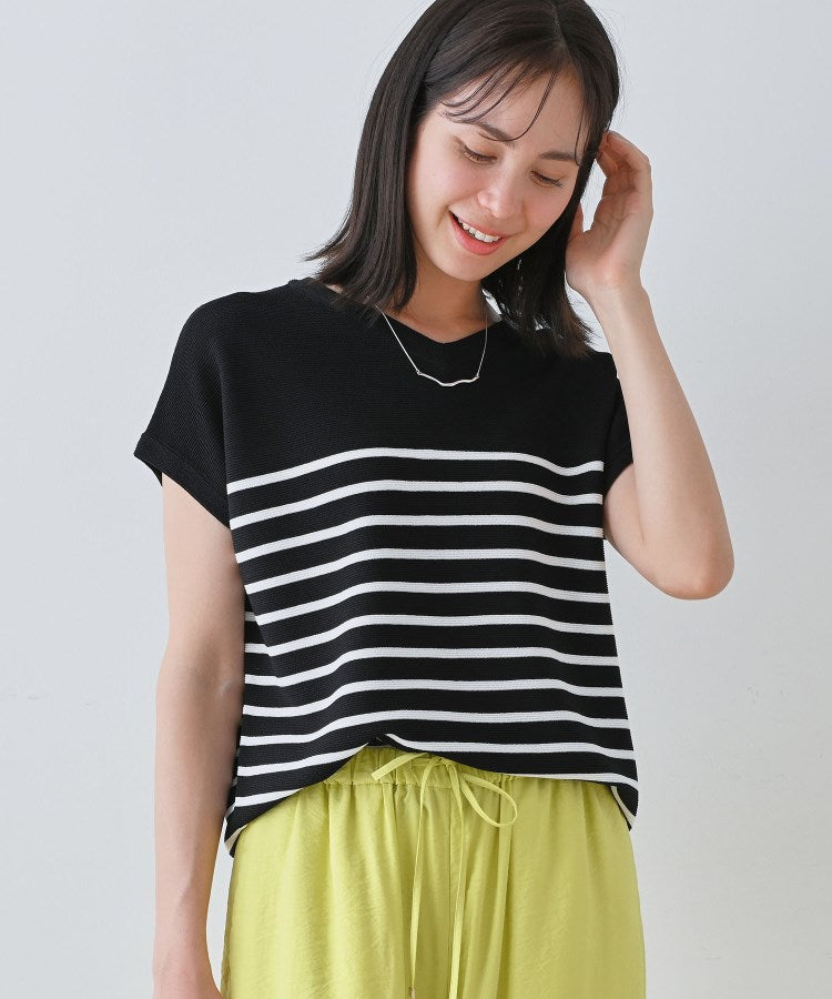 インディヴィ INDIVI 【洗える】きれいめVネックニット （ブルー(092)） ブルー(092)