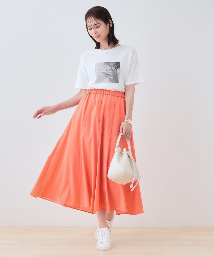 インディヴィ INDIVI 【洗える】ベーシックプリントTシャツ （ホワイト(101)） ホワイト(101)