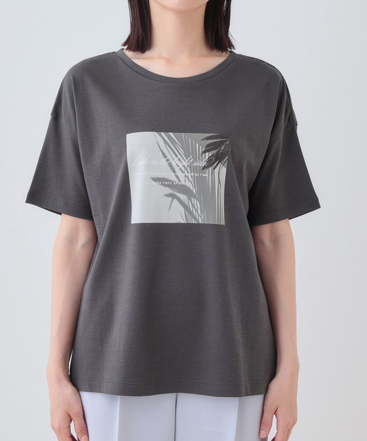 インディヴィ INDIVI 【洗える】ベーシックプリントTシャツ （ホワイト(101)） ホワイト(101)