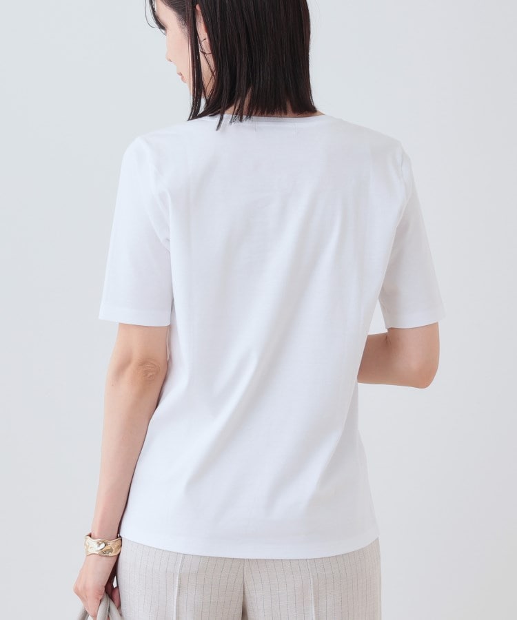 インディヴィ INDIVI 【洗える】シンプルVネックTシャツ （サックスブルー(090)） サックスブルー(090)