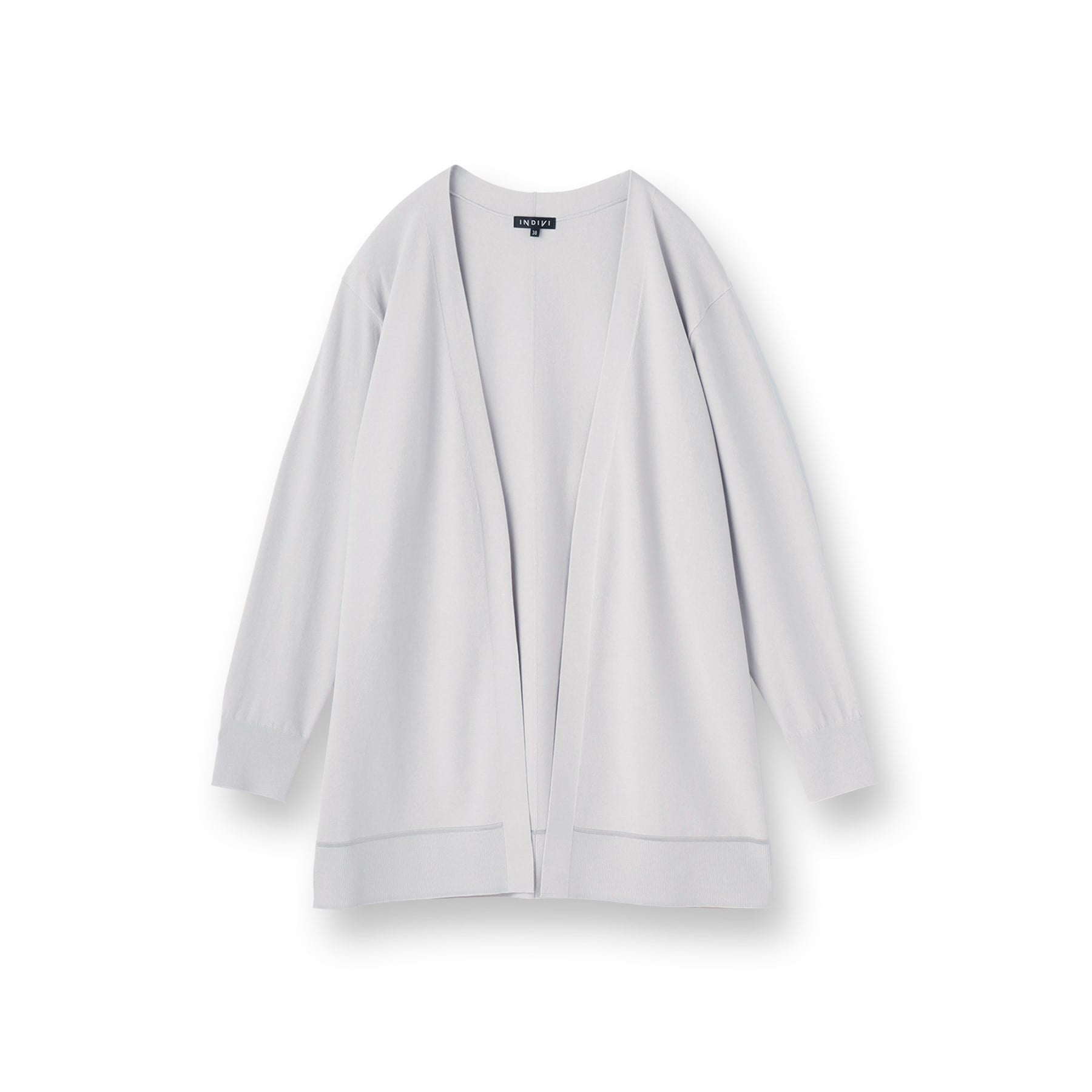 インディヴィ INDIVI 【洗える】着流しロングカーディガン （ライトグレー(011)） ライトグレー(011)