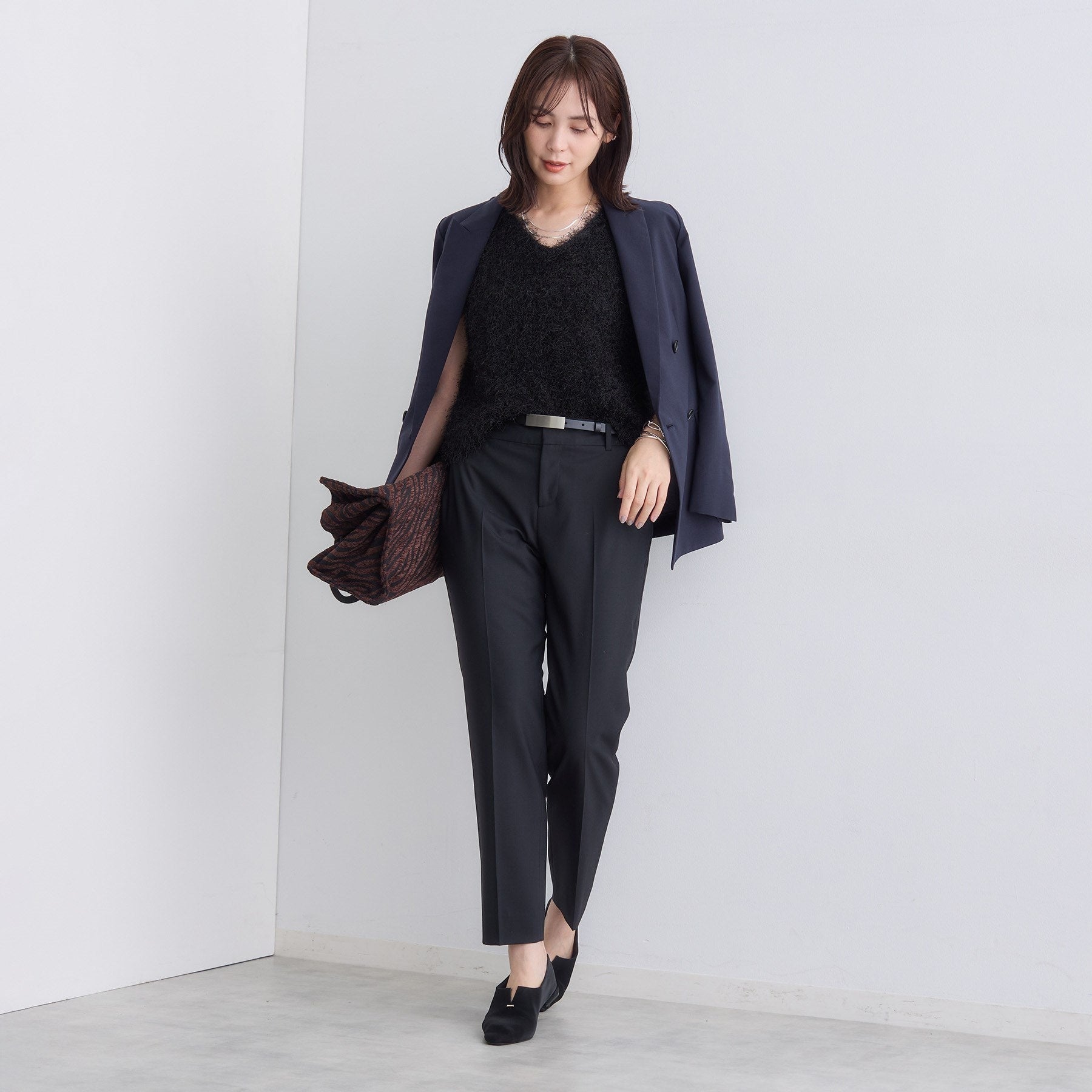 インディヴィ INDIVI 【ウール混】スティックパンツ （ブラック(019)） ブラック(019)