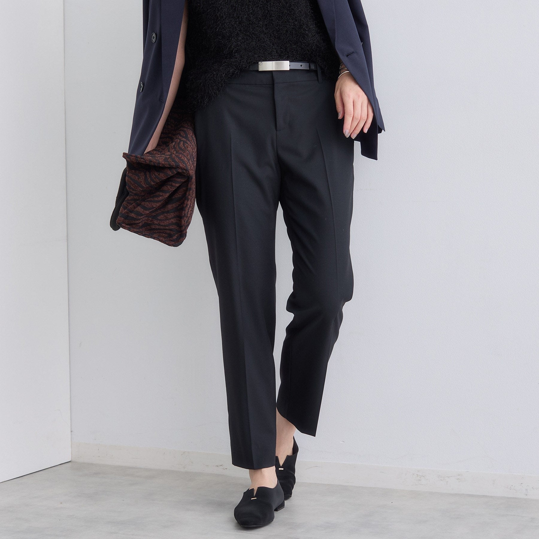 インディヴィ INDIVI 【ウール混】スティックパンツ （ブラック(019)） ブラック(019)