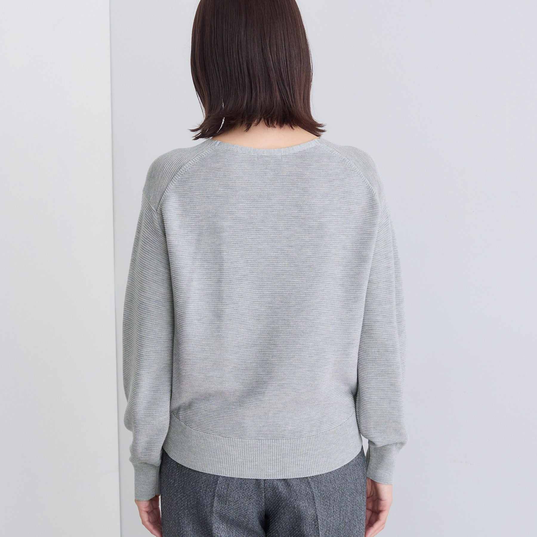 インディヴィ INDIVI 【ウール混ラメ素材】Vネック煌めきニット （オフホワイト(003)） オフホワイト(003)