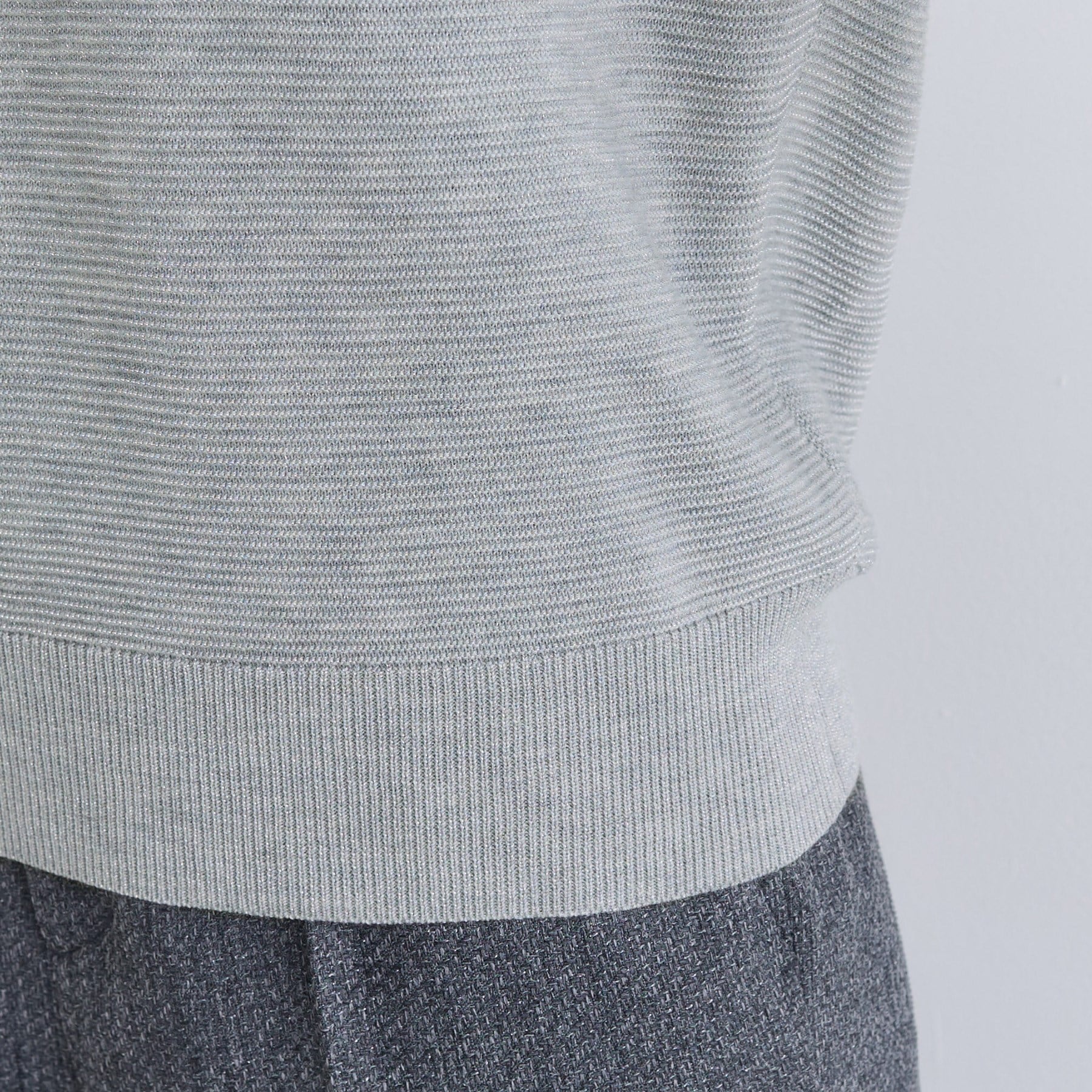 インディヴィ INDIVI 【ウール混ラメ素材】Vネック煌めきニット （オフホワイト(003)） オフホワイト(003)