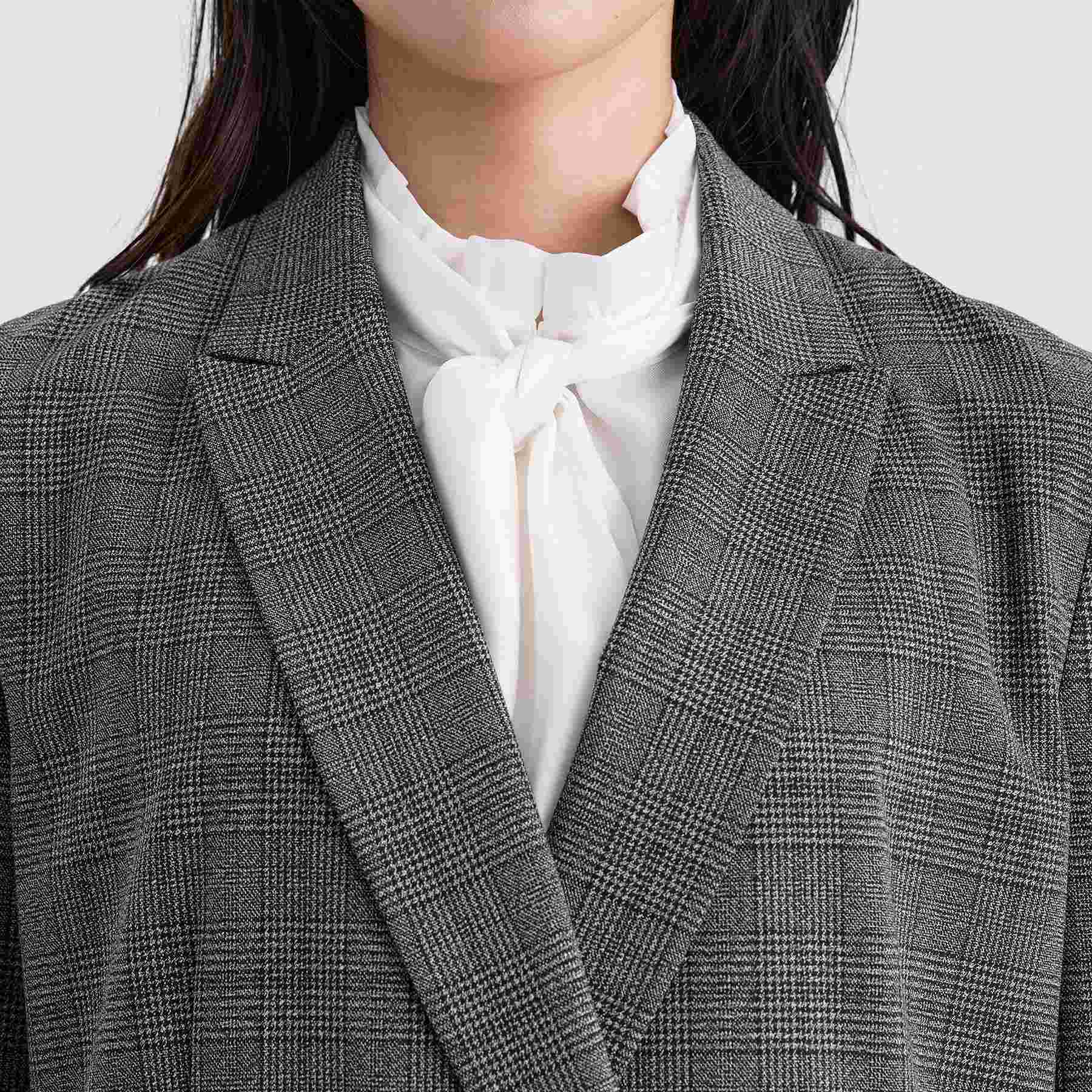 インディヴィ INDIVI 【洗える／オンオフ】チェック柄ダブルジャケット （ブラック(219)） ブラック(219)