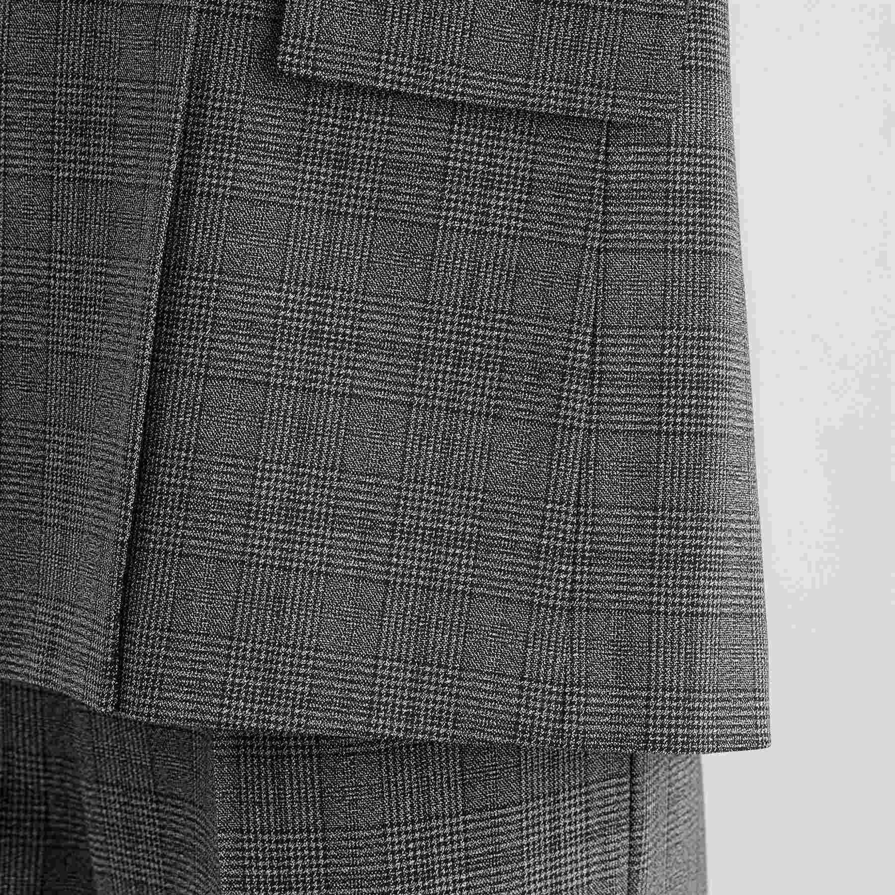 インディヴィ INDIVI 【洗える／オンオフ】チェック柄ダブルジャケット （ブラック(219)） ブラック(219)