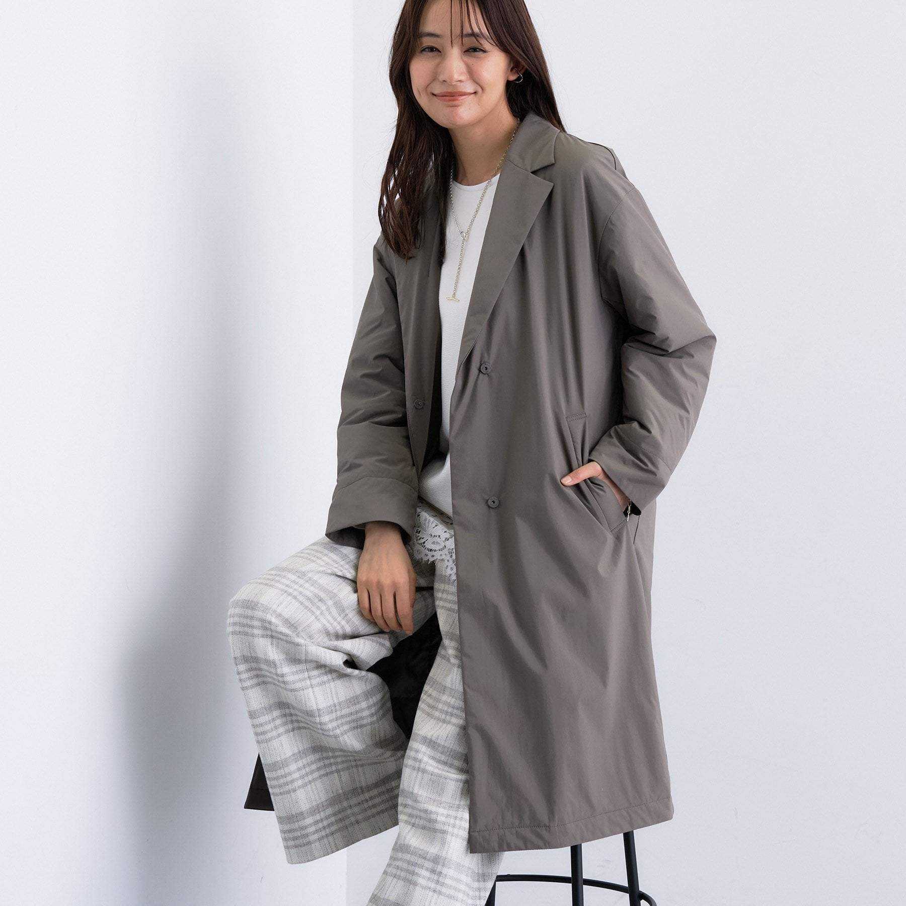 インディヴィ INDIVI 【超軽量／蓄熱】ライトパフ チェスターコート （ベージュ(652)） ベージュ(652)