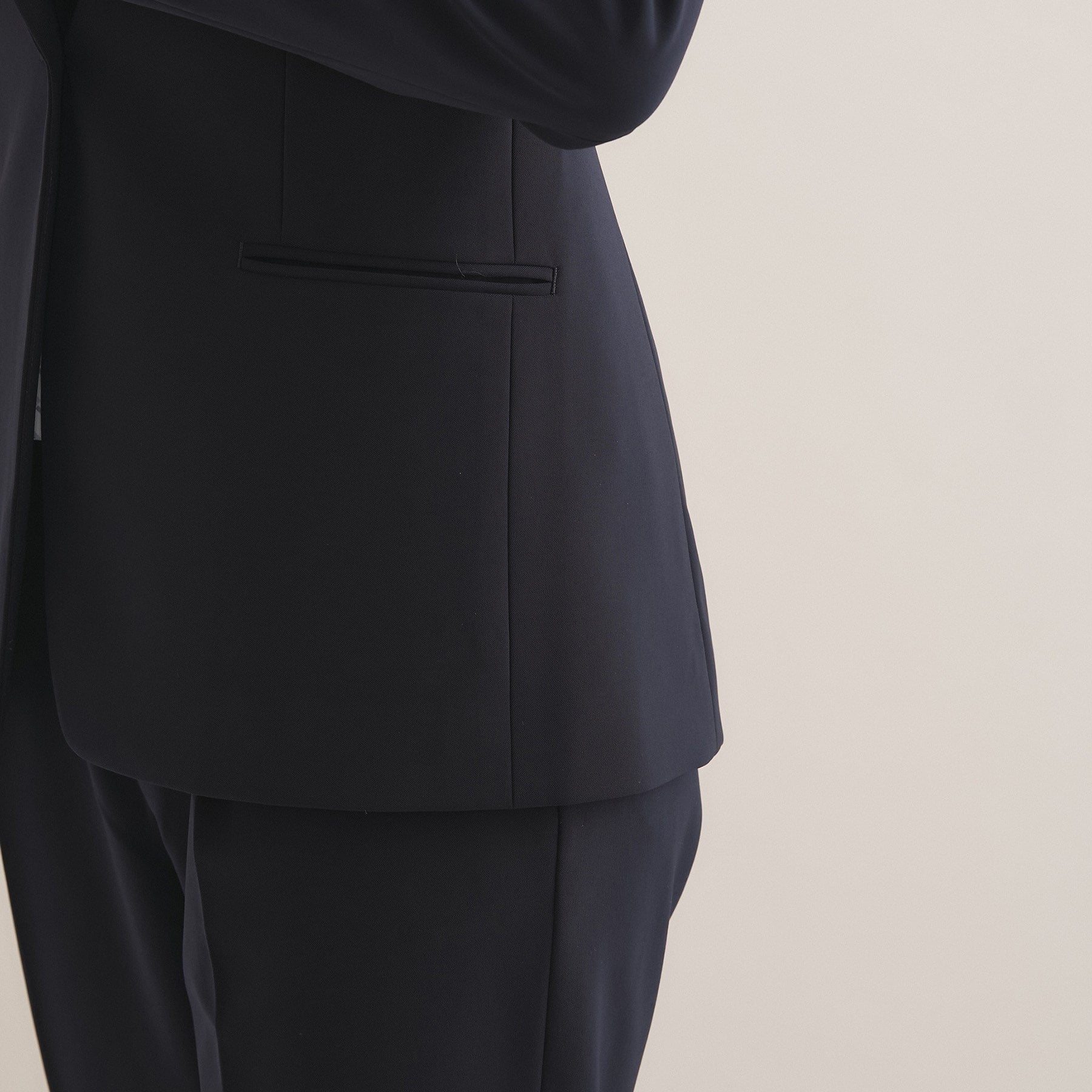 インディヴィ INDIVI 【通勤スーツ／洗える】ストレッチテーラードカラージャケット （ブラック(019)） ブラック(019)