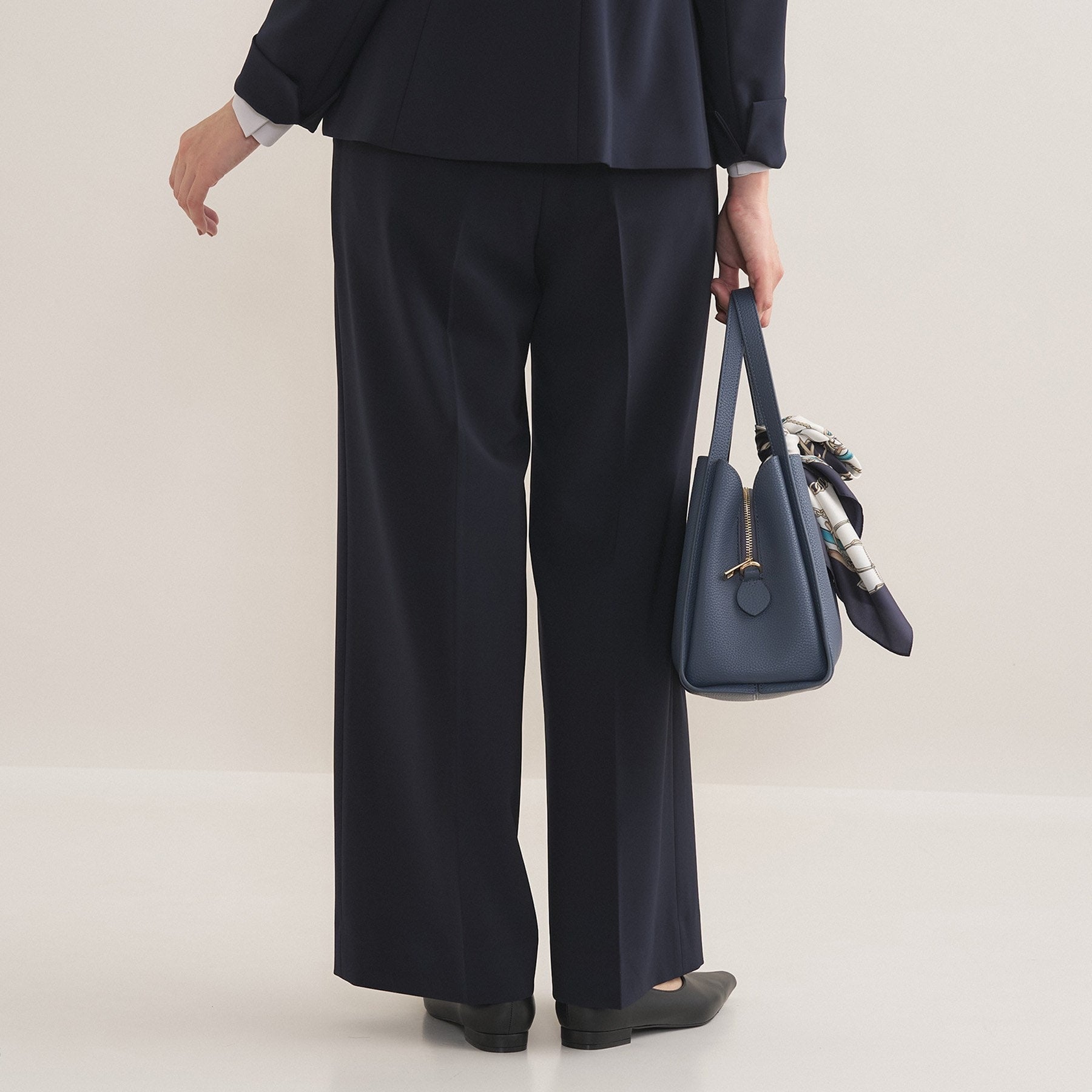 インディヴィ INDIVI 【通勤スーツ／洗える】ストレッチワイドパンツ （ネイビー(094)） ネイビー(094)