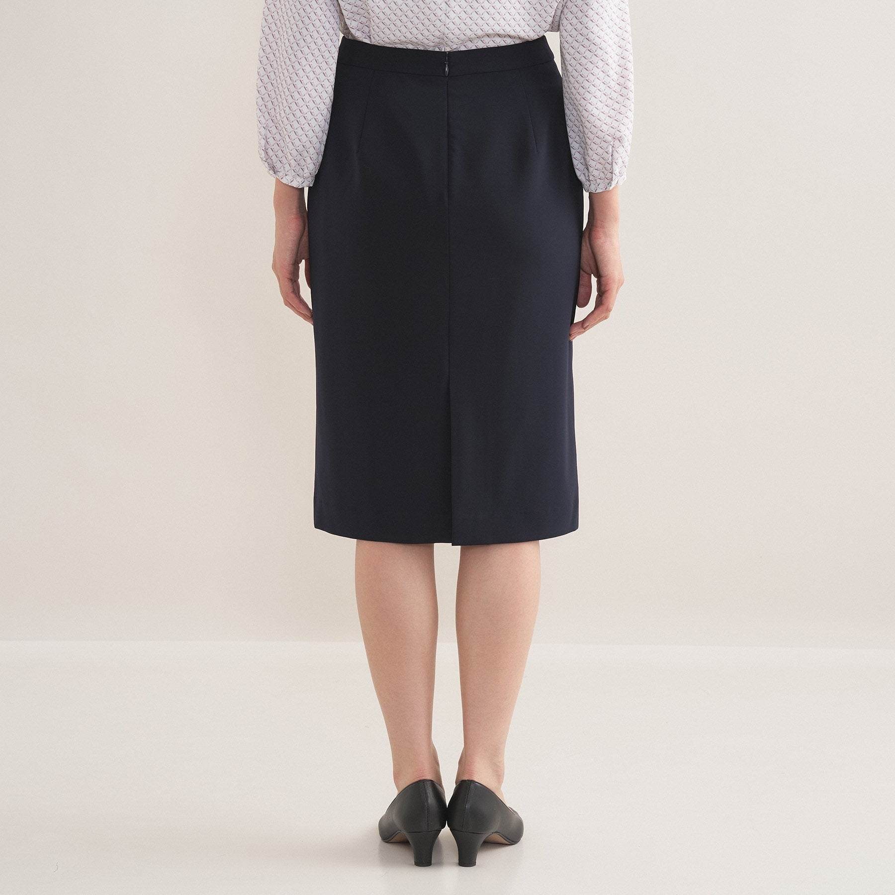 インディヴィ INDIVI 【通勤スーツ／洗える】ストレッチストレートスカート （ネイビー(094)） ネイビー(094)