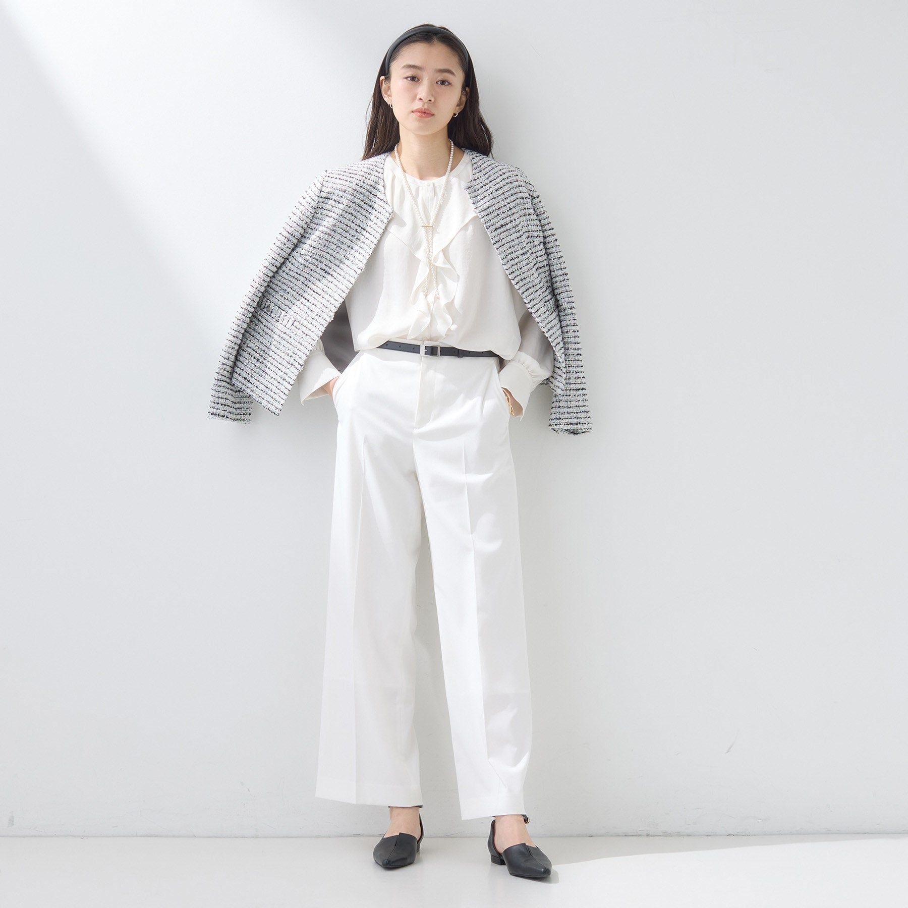 インディヴィ INDIVI 【新作褒められパンツ】快温ワイドパンツ （ネイビー(094)） ネイビー(094)