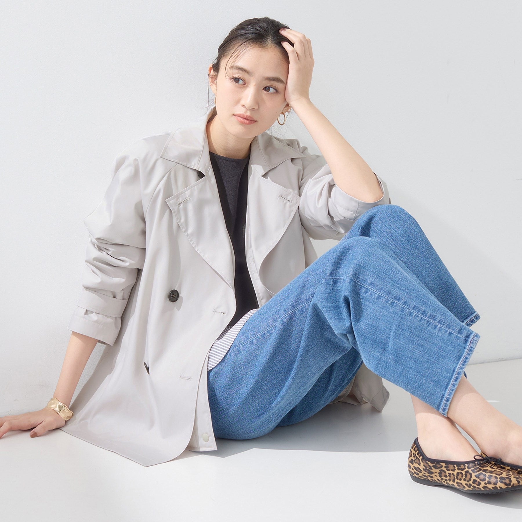 インディヴィ INDIVI 【撥水／UVケア／2WAY】超軽量ライナー付ライトトレンチコート （ネイビー(094)） ネイビー(094)