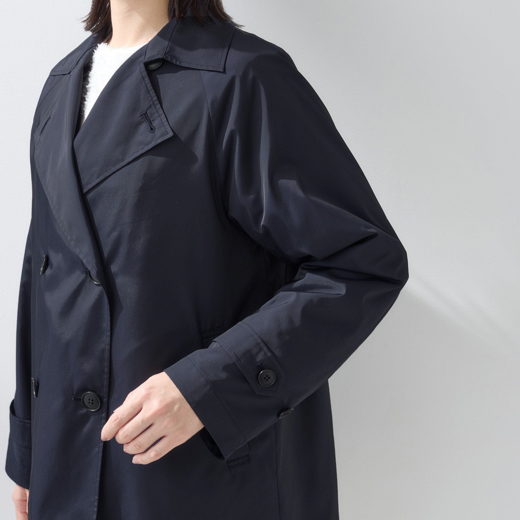 インディヴィ INDIVI 【撥水／UVケア／2WAY】超軽量ライナー付ライトトレンチコート （ネイビー(094)） ネイビー(094)