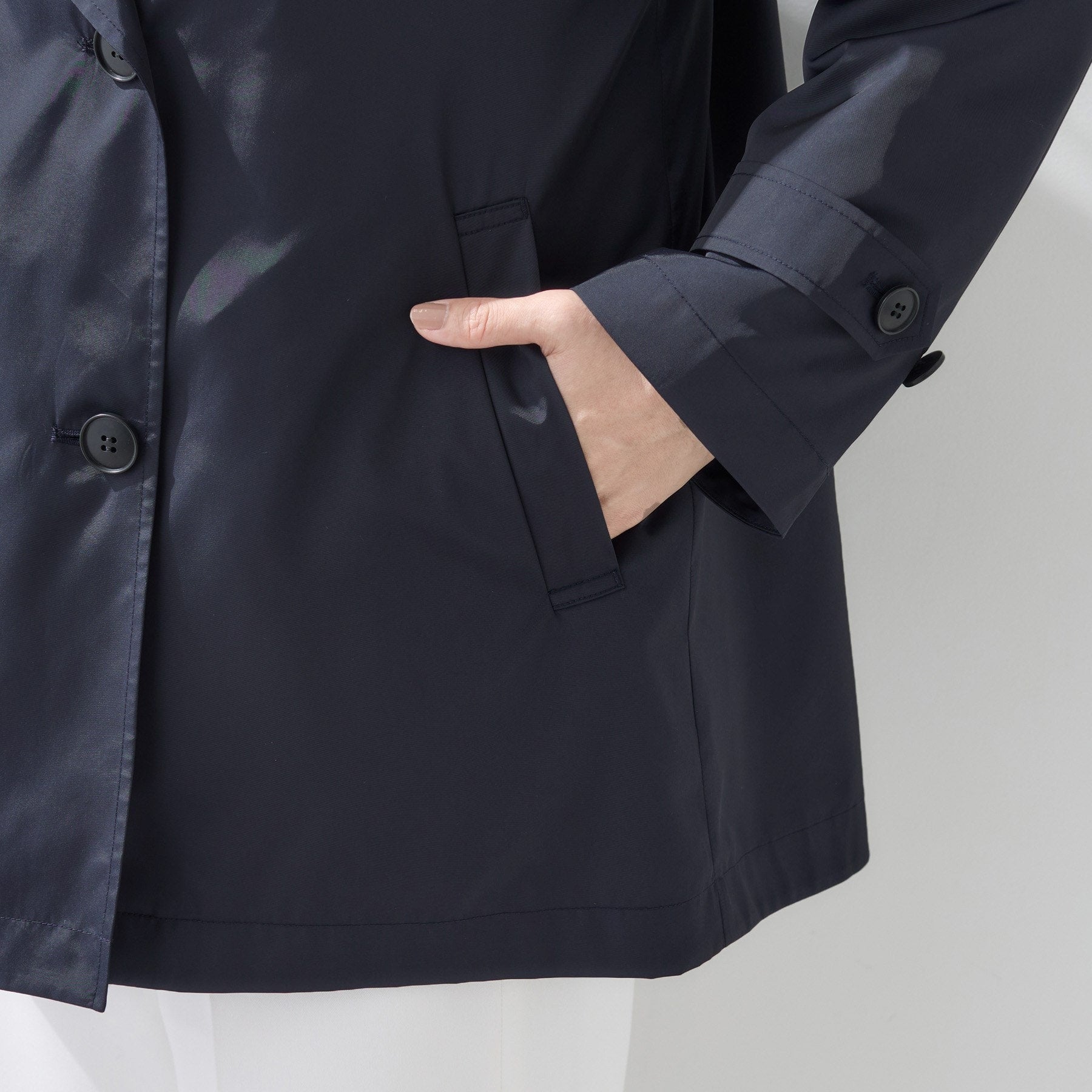 インディヴィ INDIVI 【撥水／UVケア／2WAY】超軽量ライナー付ライトトレンチコート （ネイビー(094)） ネイビー(094)