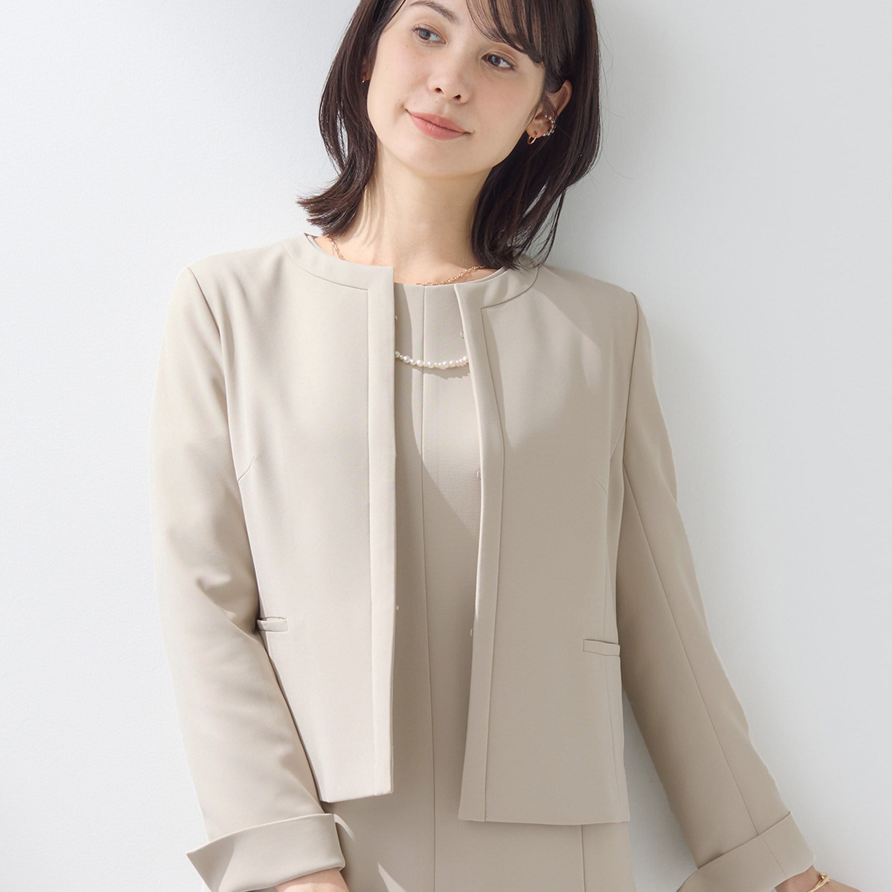 インディヴィ INDIVI 【上品光沢／セレモニー／SETUP可能】切り替えデザインジャケット （ネイビー(094)） ネイビー(094)