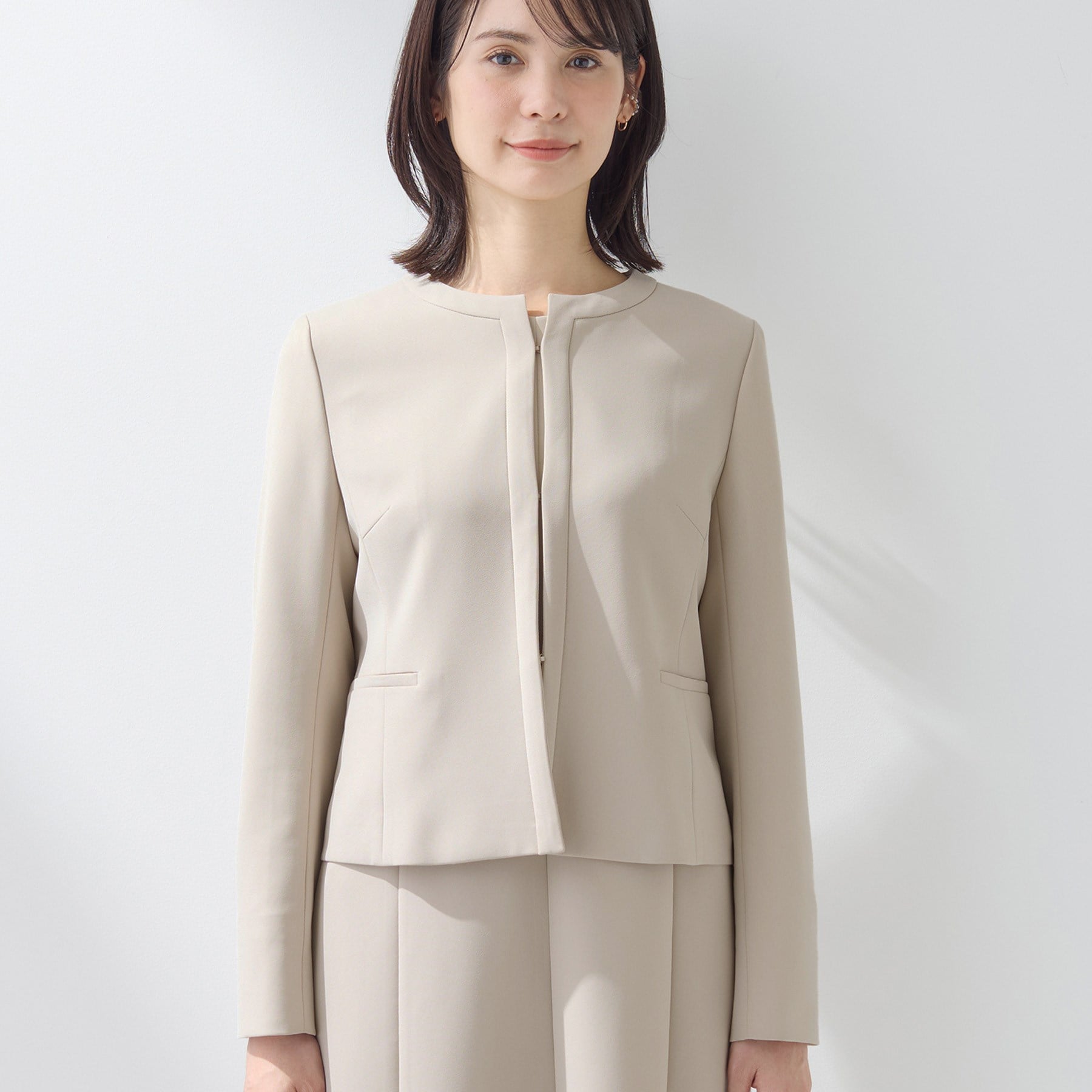 インディヴィ INDIVI 【上品光沢／セレモニー／SETUP可能】切り替えデザインジャケット （ネイビー(094)） ネイビー(094)