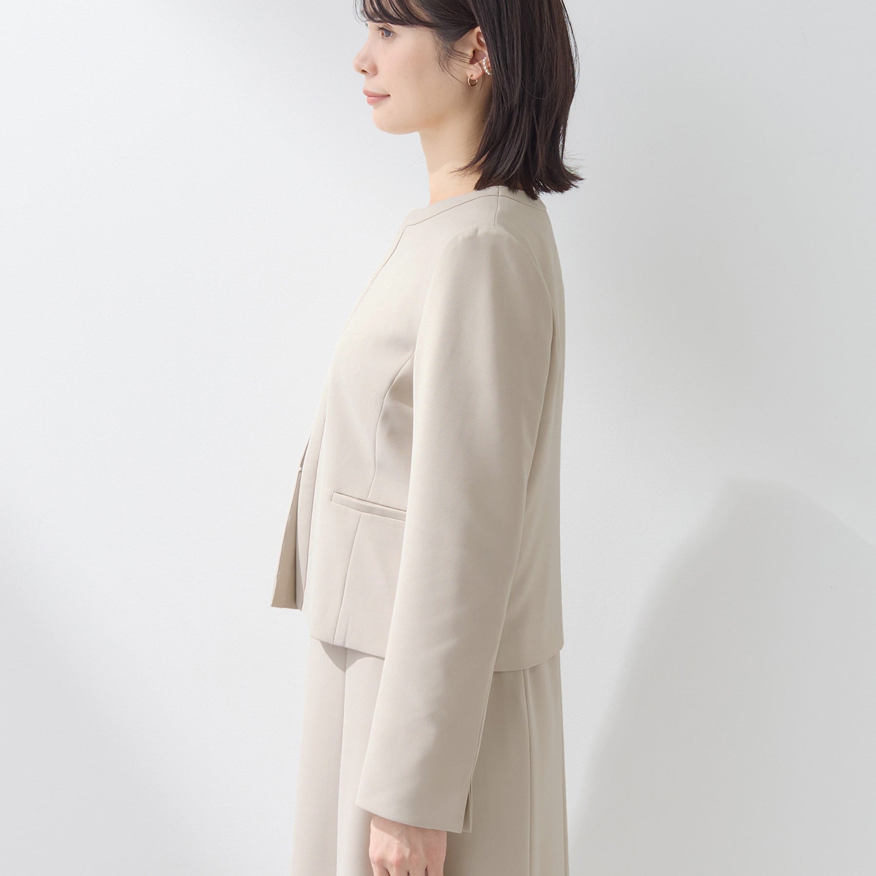 インディヴィ INDIVI 【上品光沢／セレモニー／SETUP可能】切り替えデザインジャケット （ネイビー(094)） ネイビー(094)