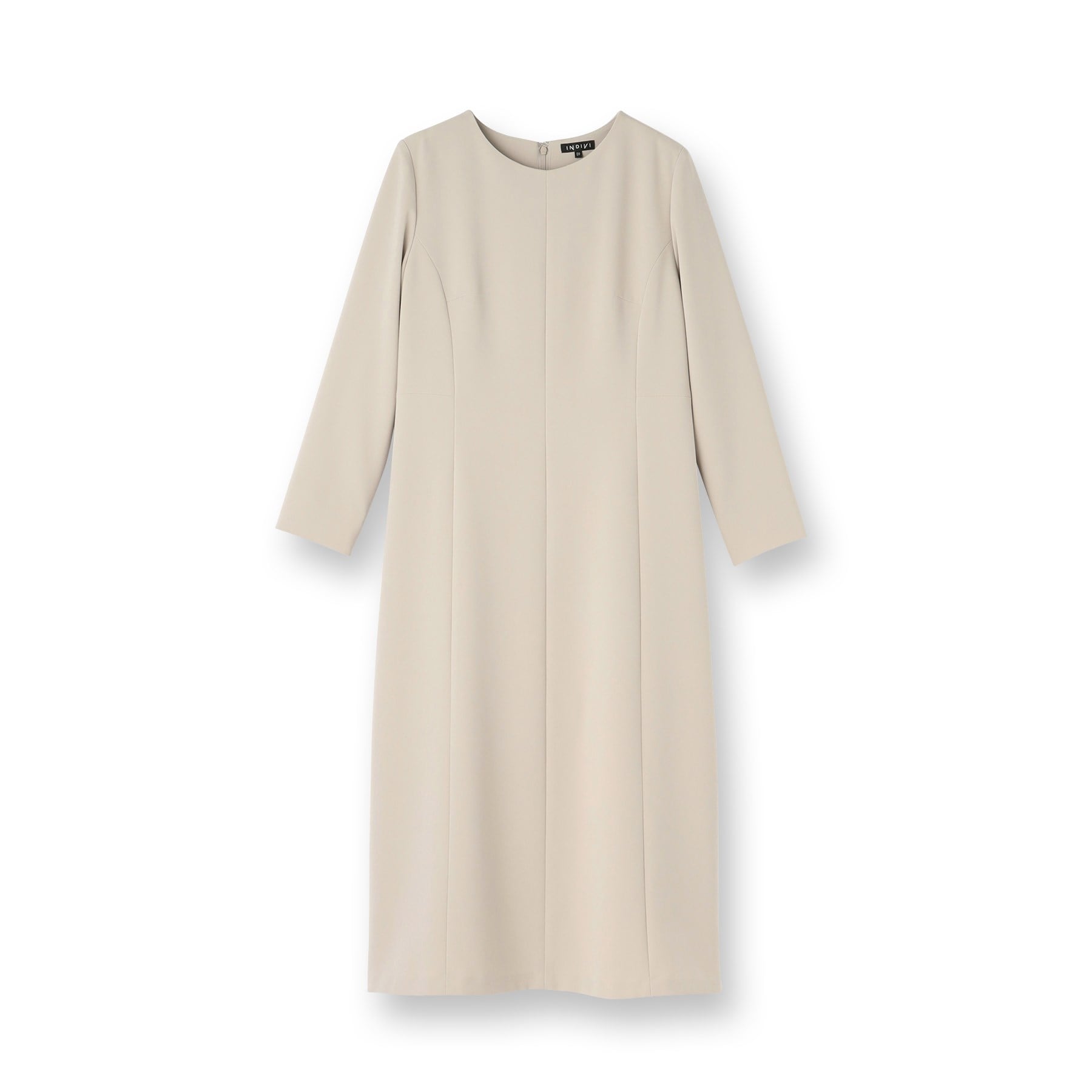 インディヴィ INDIVI 【上品光沢／セレモニー／SETUP可能】スタイルUPワンピース （ベージュ(652)） ベージュ(652)