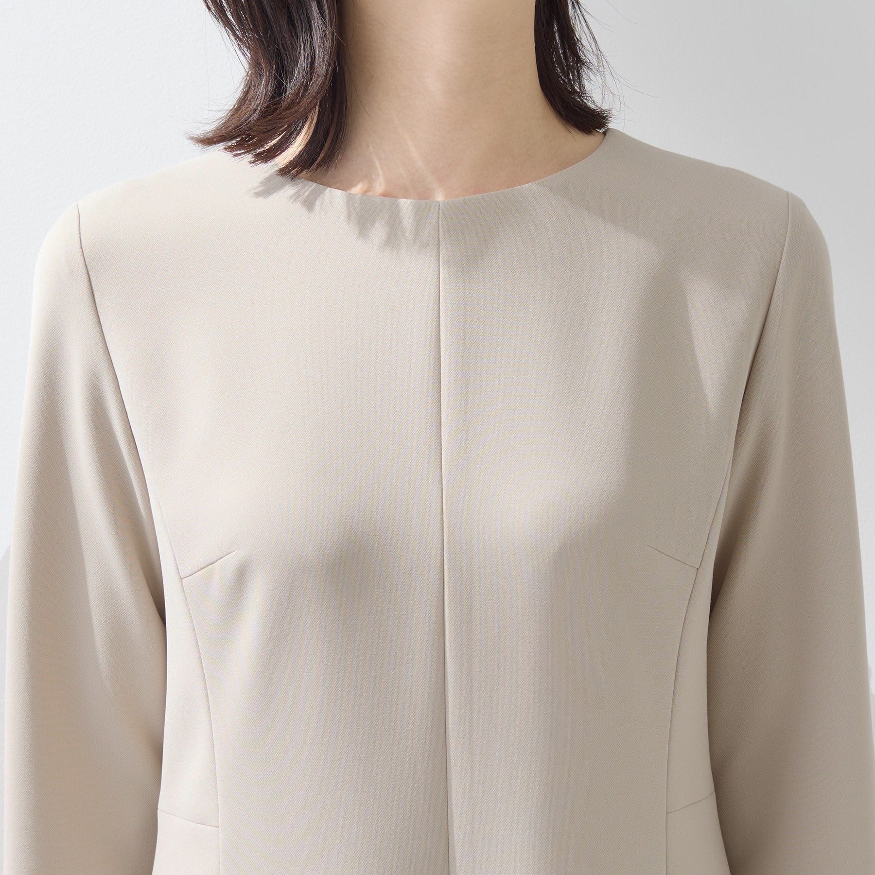 インディヴィ INDIVI 【上品光沢／セレモニー／SETUP可能】スタイルUPワンピース （ベージュ(652)） ベージュ(652)