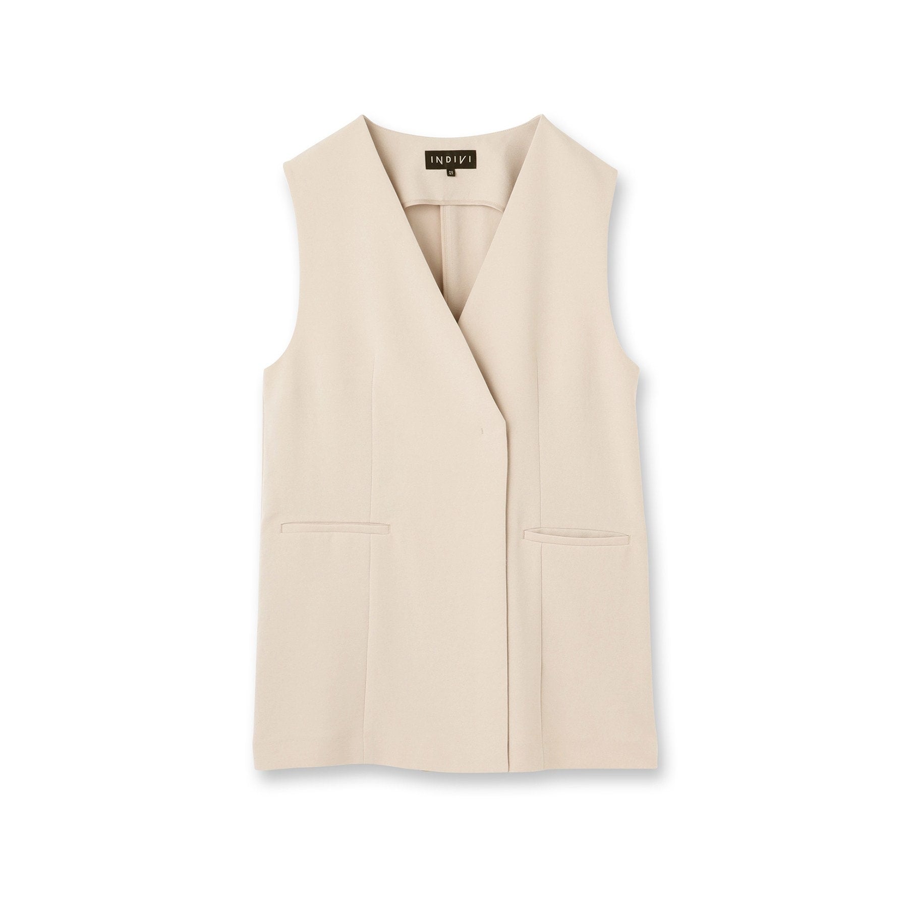 インディヴィ INDIVI 【洗える／多機能／SETUP可】こなれジレジャケット （ベージュ(052)） ベージュ(052)